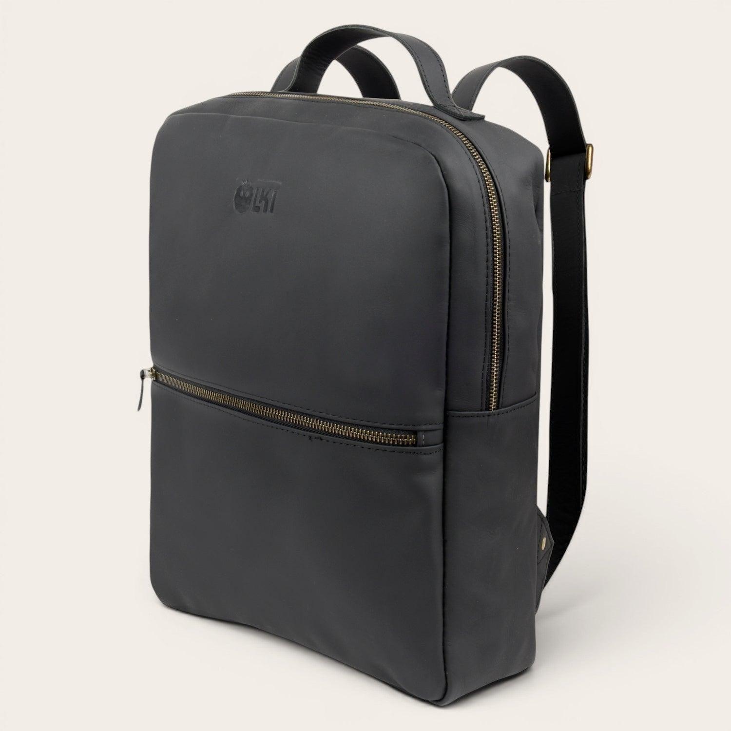 Mochila Unisex de Cuero Natural Tolten OLKI - Negro Graso-0