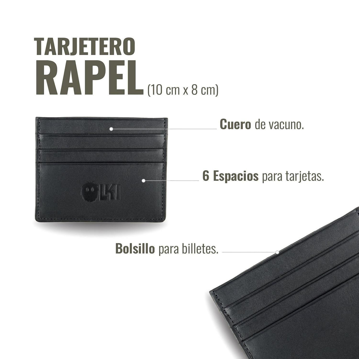 Billetera Tarjetero de Cuero OLKI Rapel - Negro-4