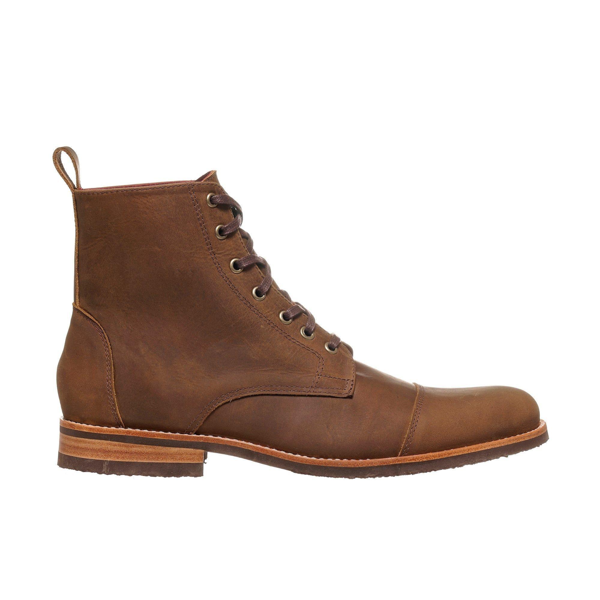 BOTIN DE CUERO CON CORDONES ENCERADOS OSORNO OLKI - NACIONAL-0