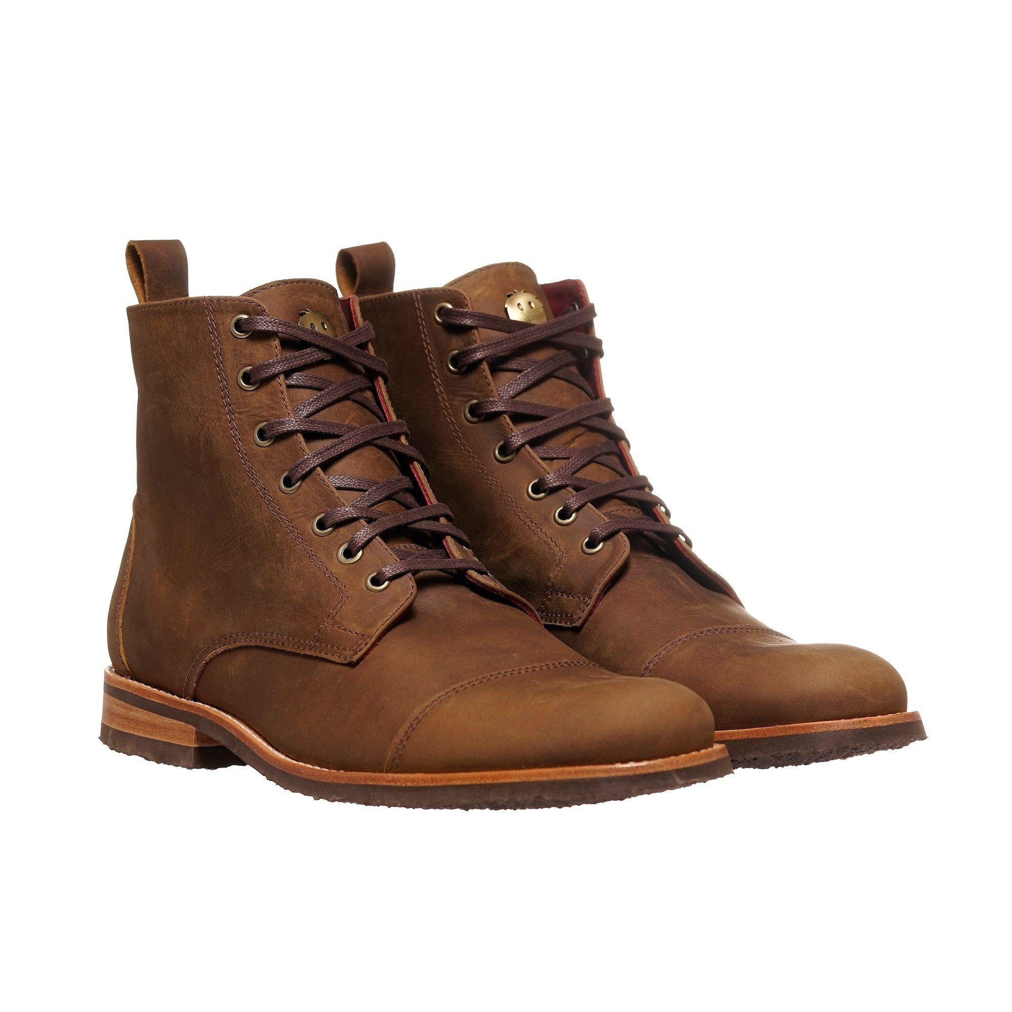 BOTIN DE CUERO CON CORDONES ENCERADOS OSORNO OLKI - NACIONAL-2