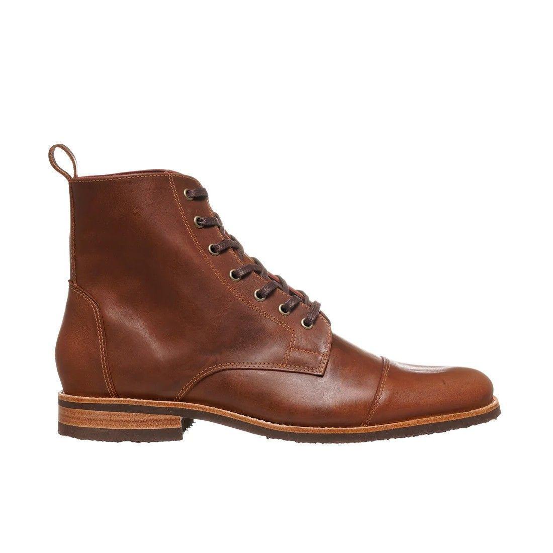 BOTIN DE CUERO CON CORDONES ENCERADOS OSORNO OLKI - NACIONAL-0