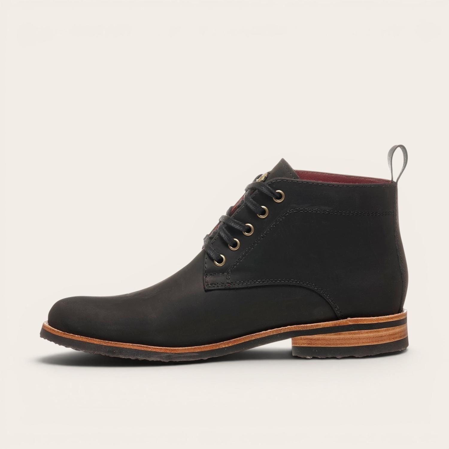 Botin de Cuero Casual Hombre Llaima OLKI - Negro-4