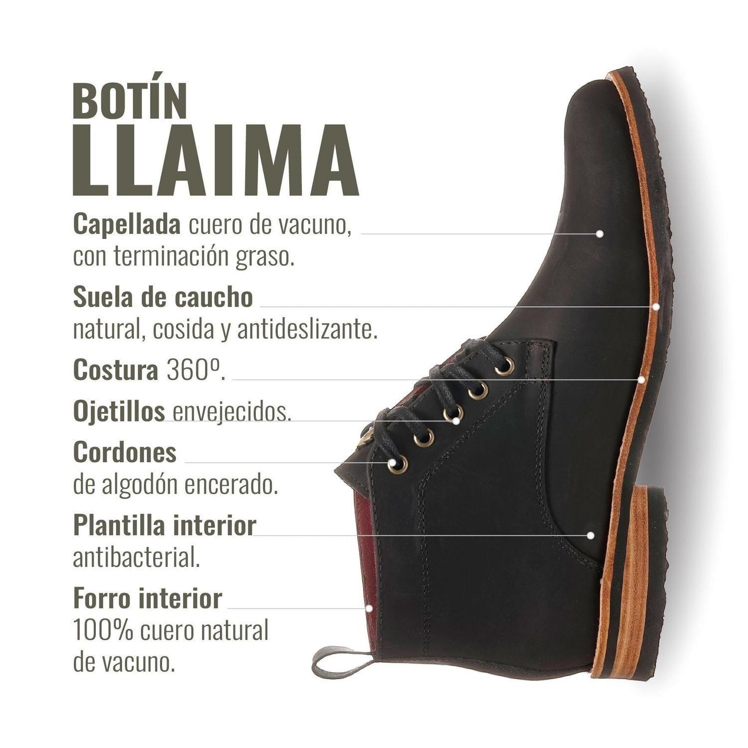 Botin de Cuero Casual Hombre Llaima OLKI - Negro-8