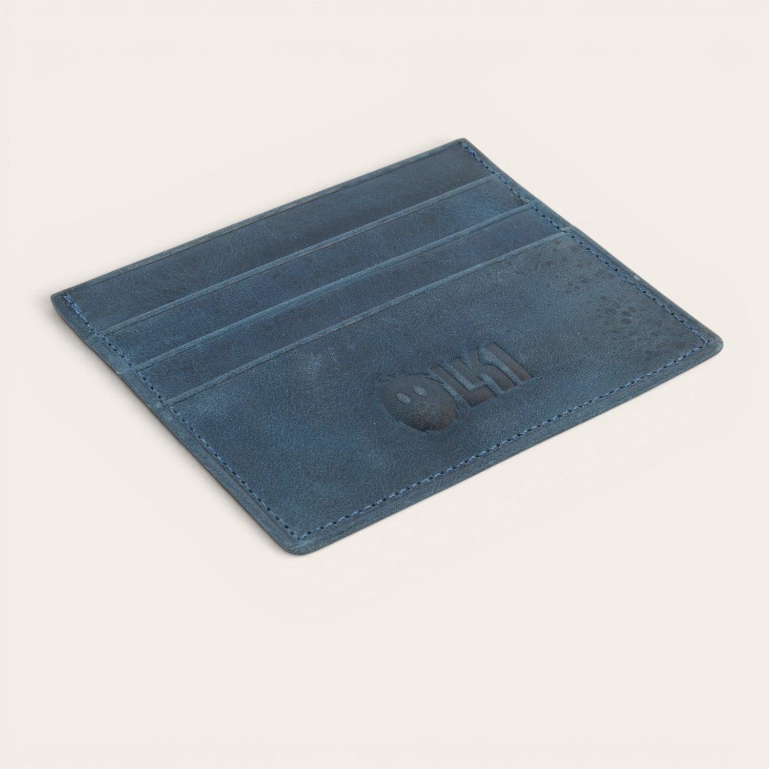 Billetera Tarjetero de Cuero OLKI Rapel - Azul-1