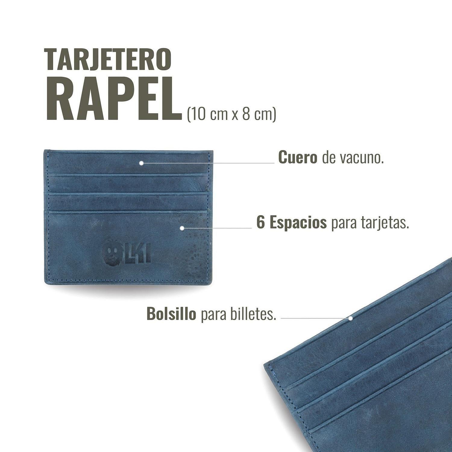 Billetera Tarjetero de Cuero OLKI Rapel - Azul-4