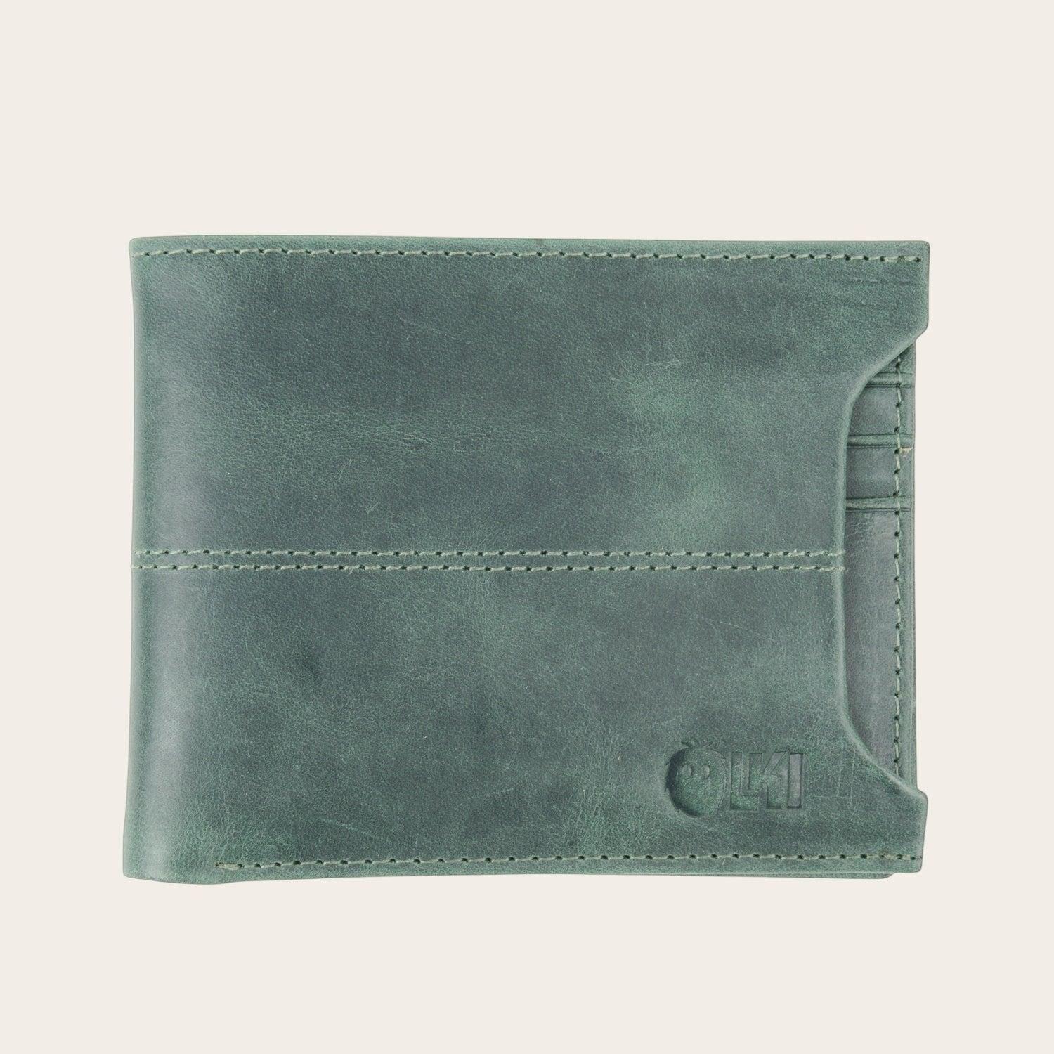 Billetera de Cuero con Tarjetero Removible OLKI Ancoa - Verde-0