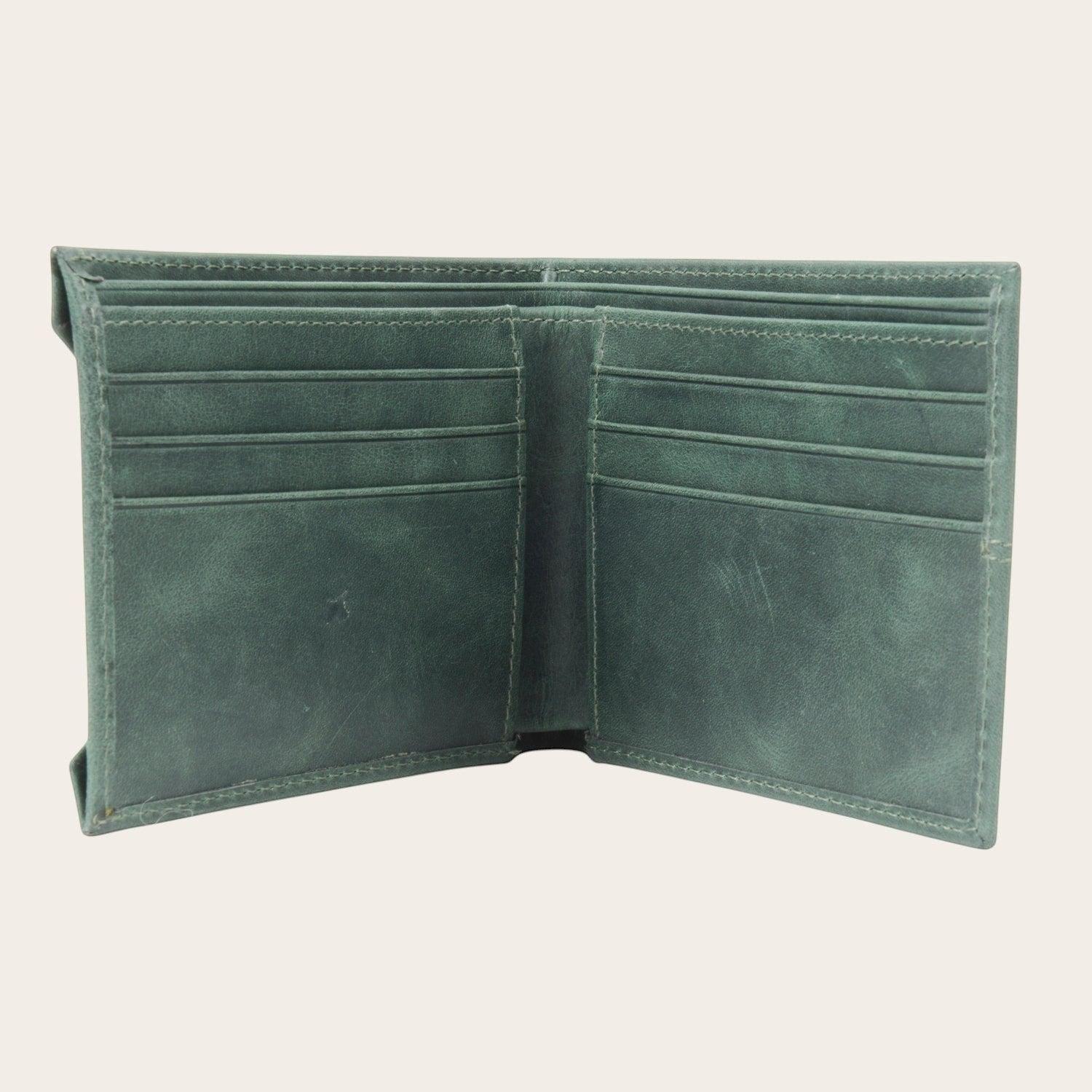Billetera de Cuero con Tarjetero Removible OLKI Ancoa - Verde-3