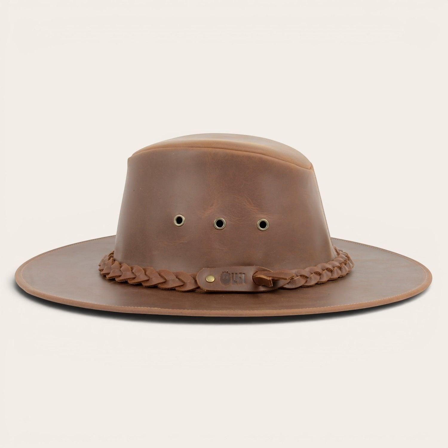 Sombrero de Cuero Engrasado Unisex OLKI Pumalin - Café-3