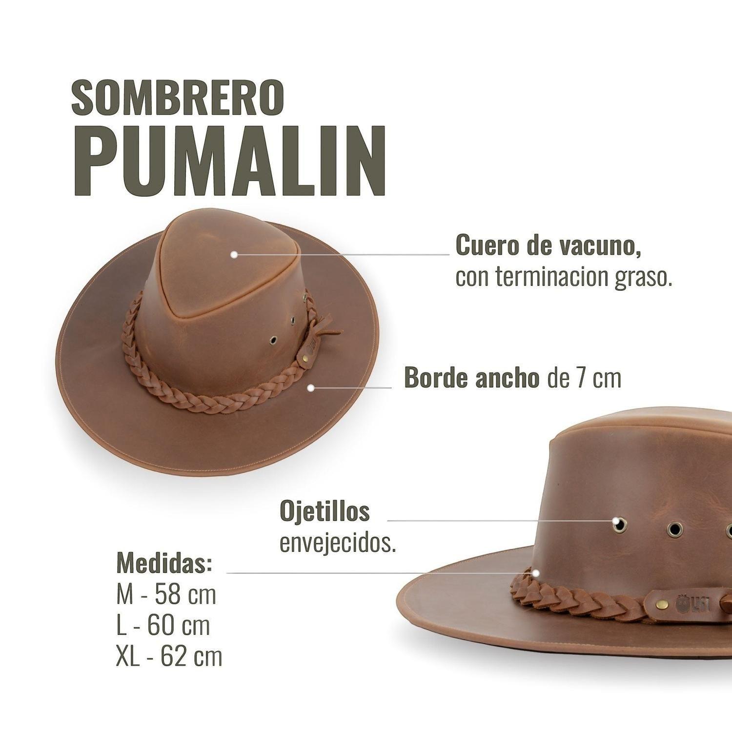 Sombrero de Cuero Engrasado Unisex OLKI Pumalin - Café-4