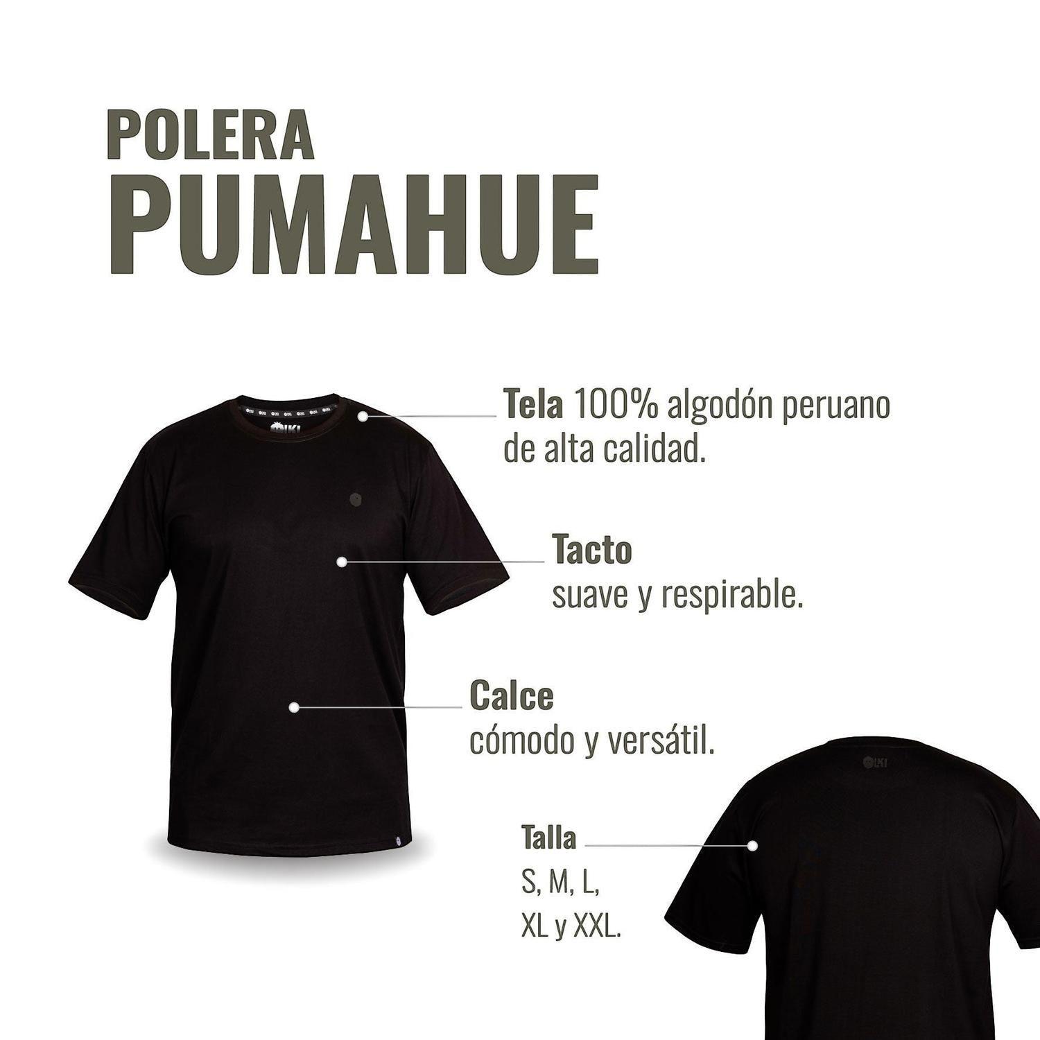 Polera 100% Algodón Premium Peruano Pumahue OLKI - Negro-3