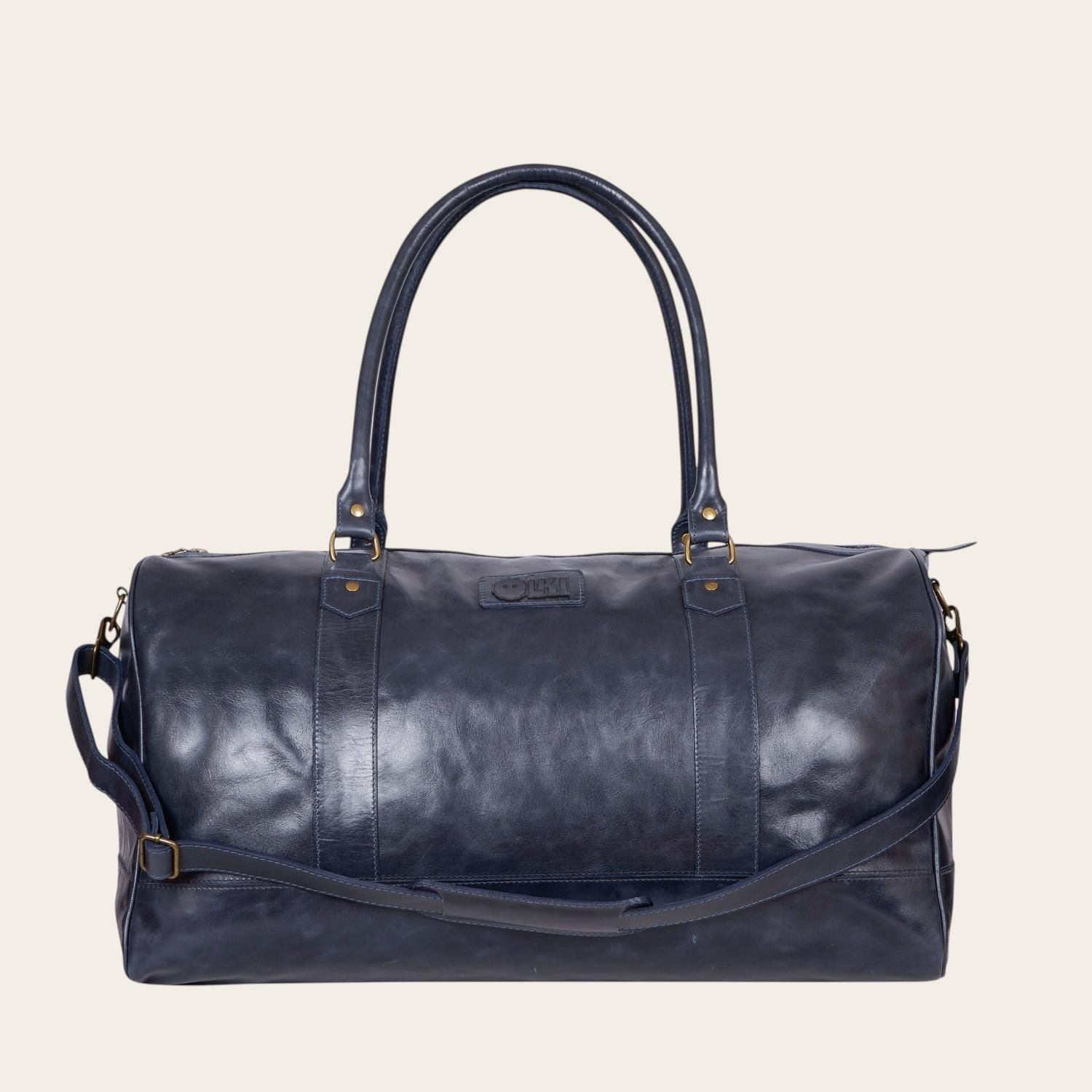 Bolso de Viaje en Cuero Natural Futaleufu OLKI - Azul-2