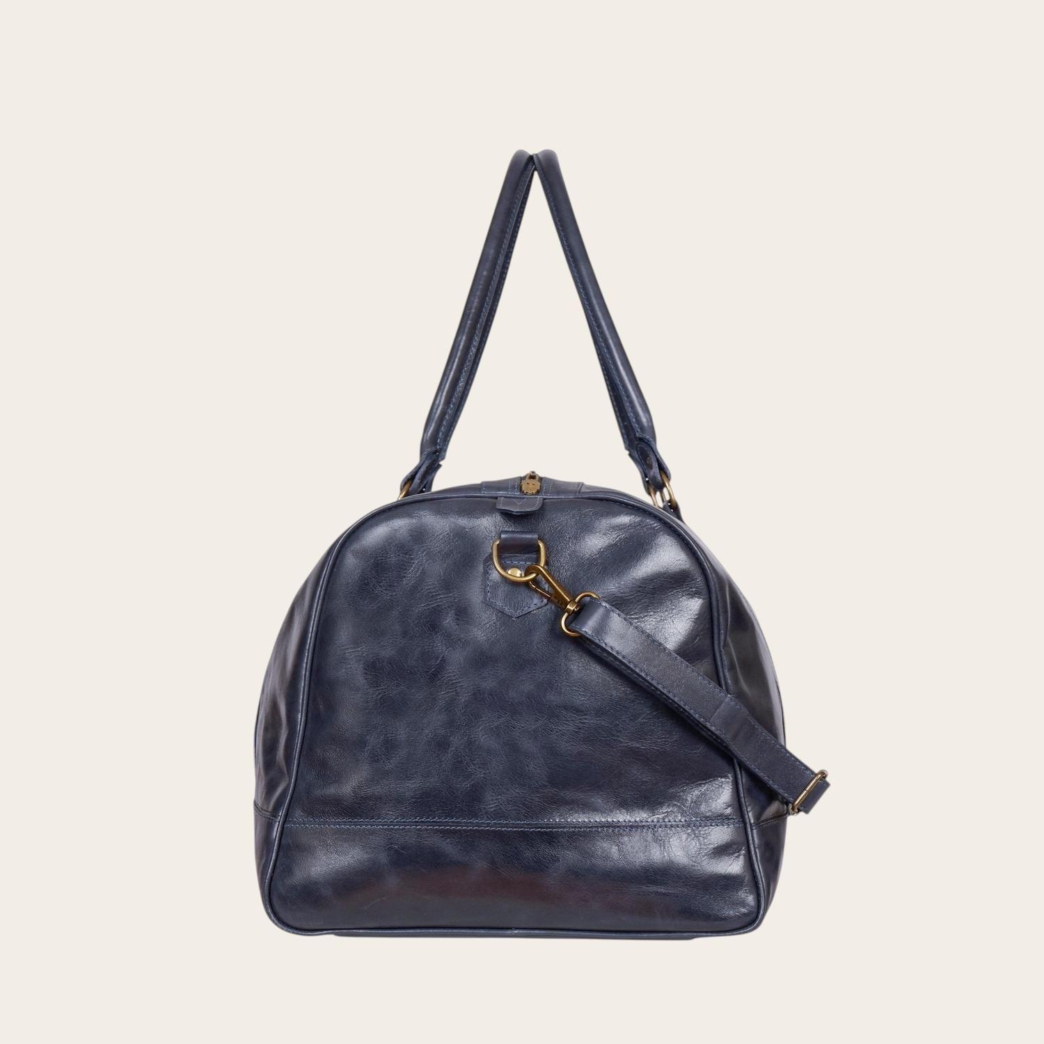 Bolso de Viaje en Cuero Natural Futaleufu OLKI - Azul-3