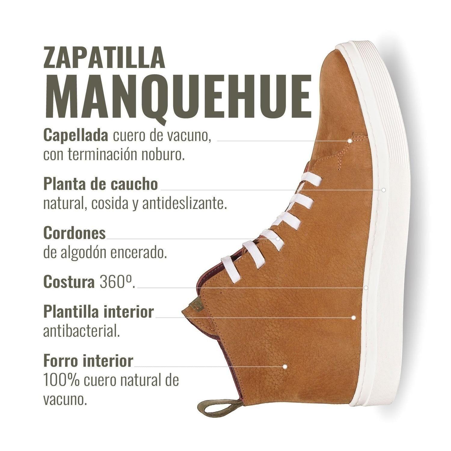 Zapatilla Altas de Cuero Manquehue OLKI - Café Claro/Blanca-8