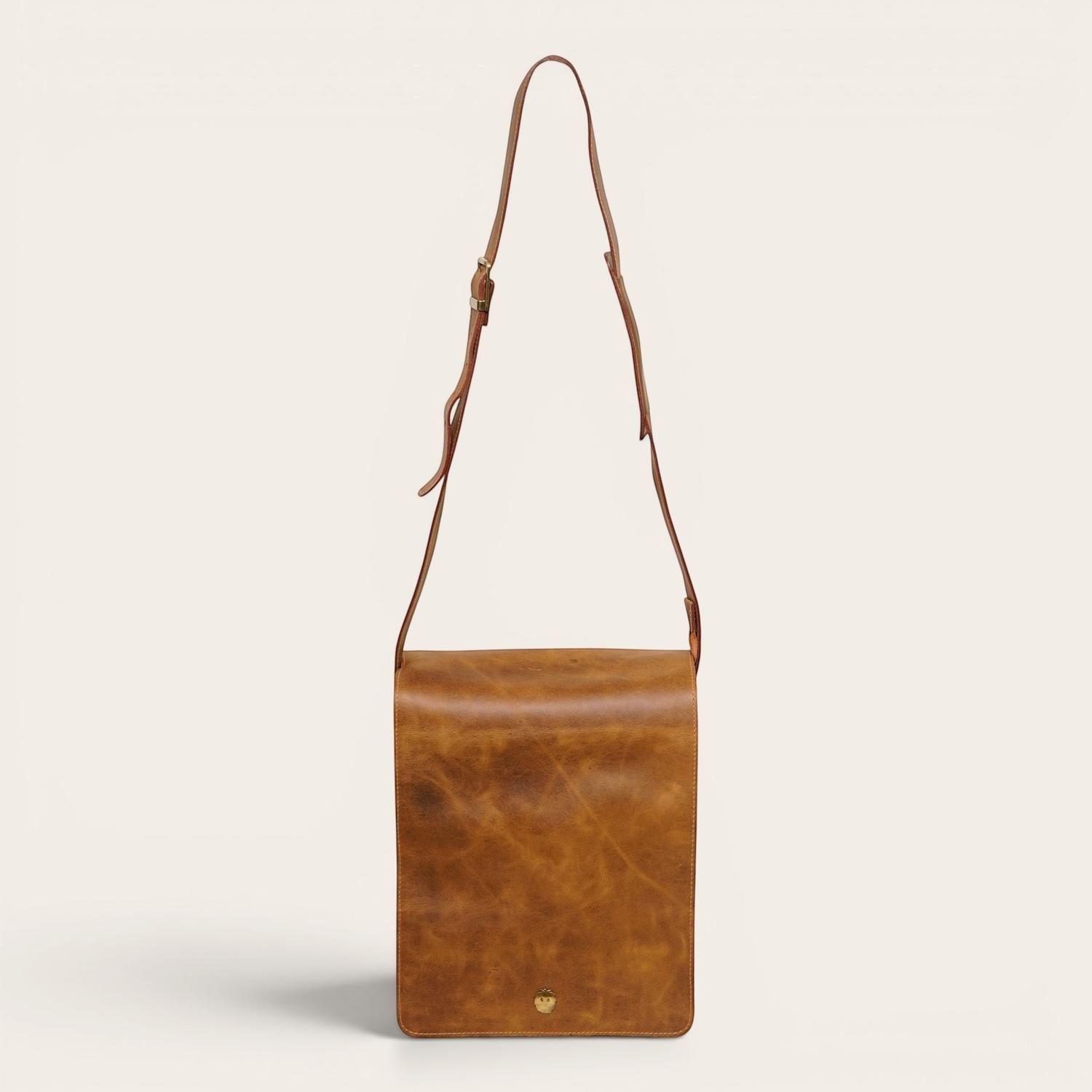 Bandolera Bolso de Cuero Unisex Lautaro OLKI - Café-2