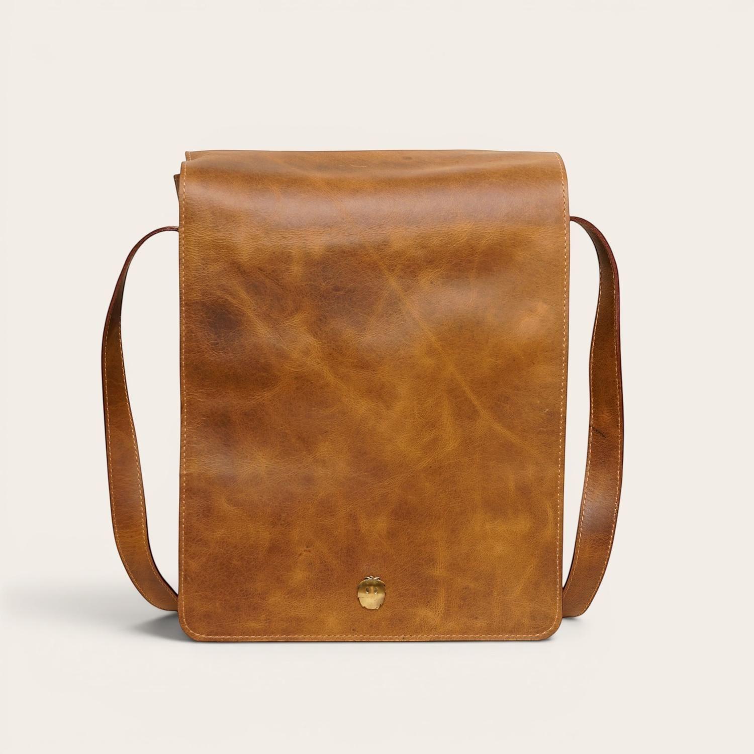 Bandolera Bolso de Cuero Unisex Lautaro OLKI - Café-3