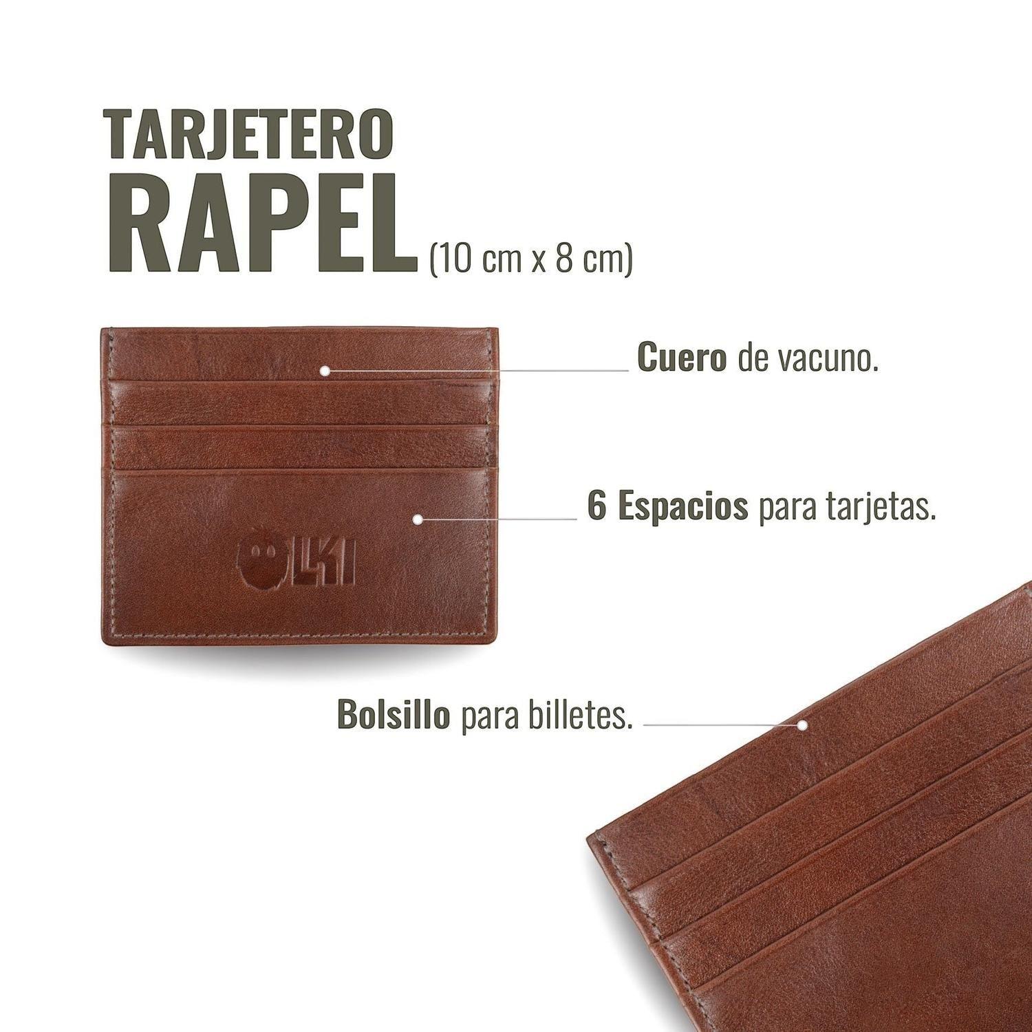 Billetera Tarjetero de Cuero OLKI Rapel - Castaño-4