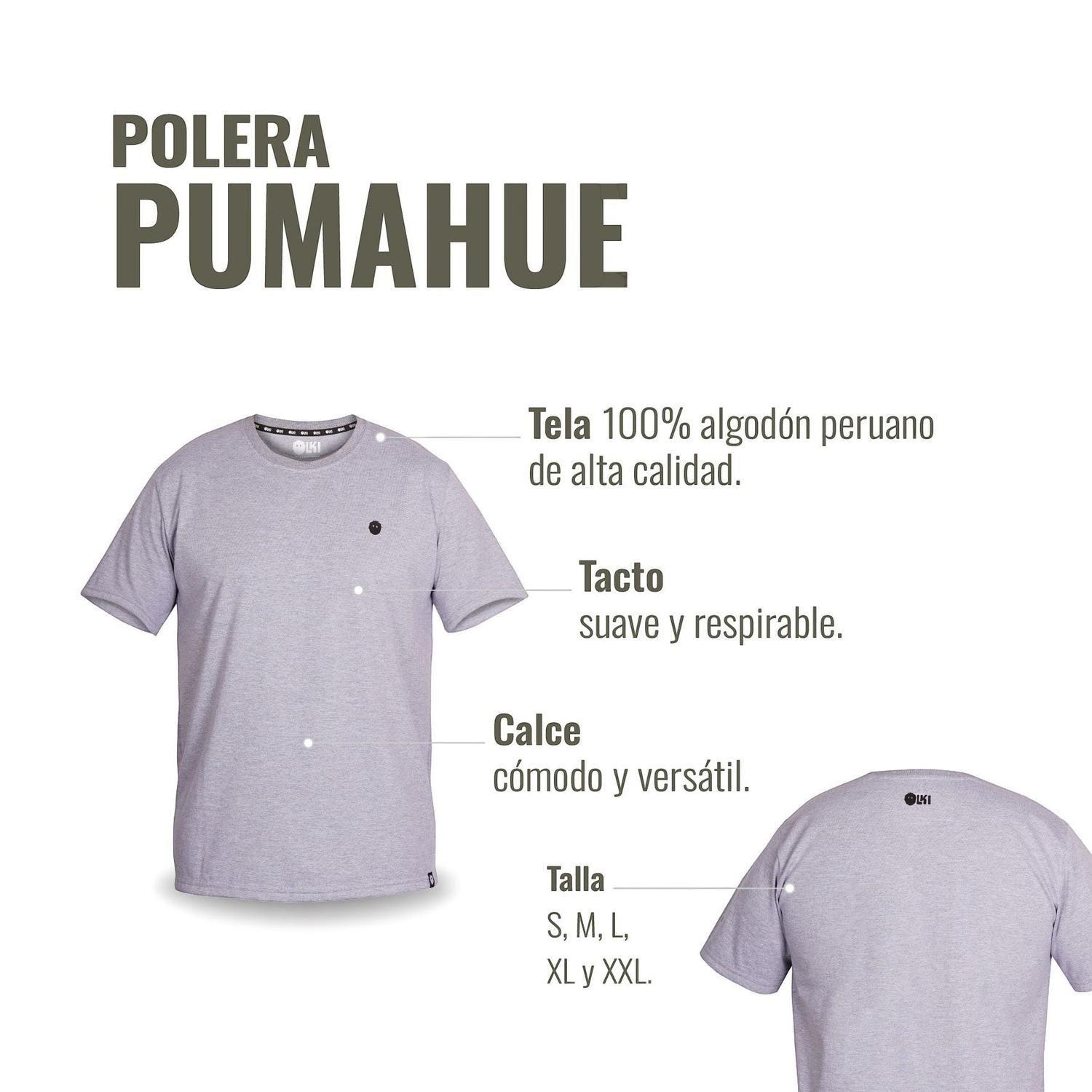 Polera 100% Algodón Premium Peruano Pumahue OLKI - Gris-3