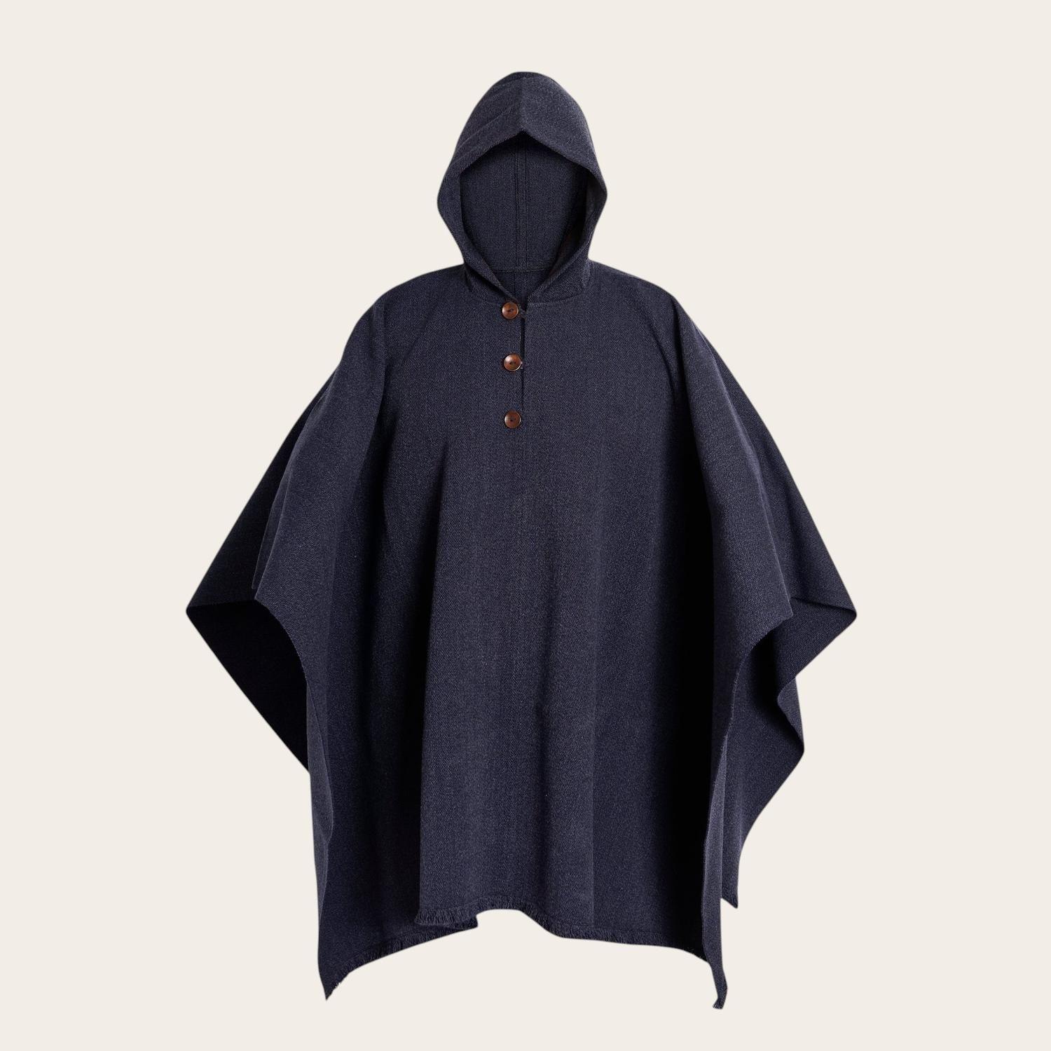 Poncho Clásico de Lana Premium OLKI - Azul-0
