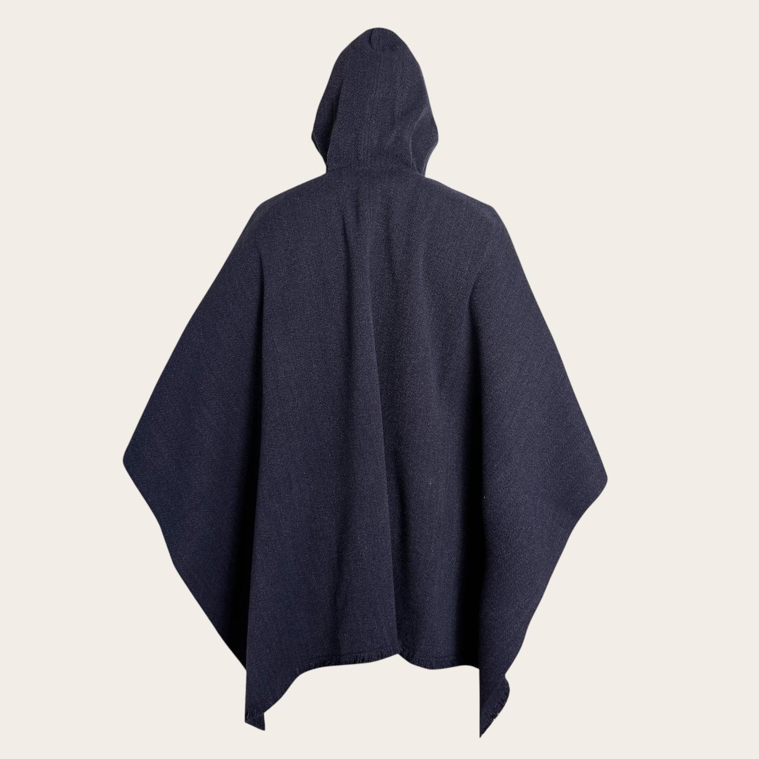 Poncho Clásico de Lana Premium OLKI - Azul-2