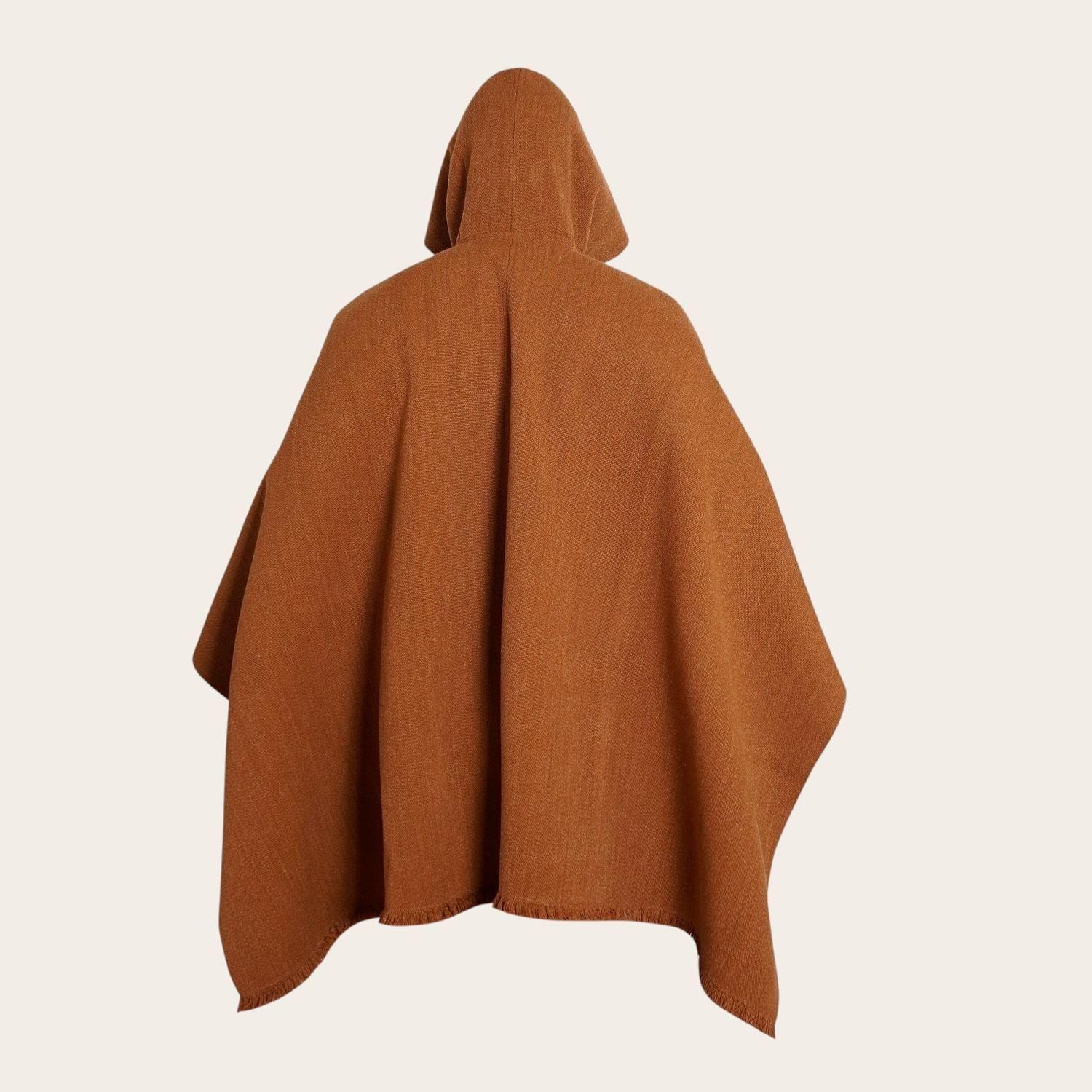 Poncho Clásico de Lana Premium OLKI - Café-2