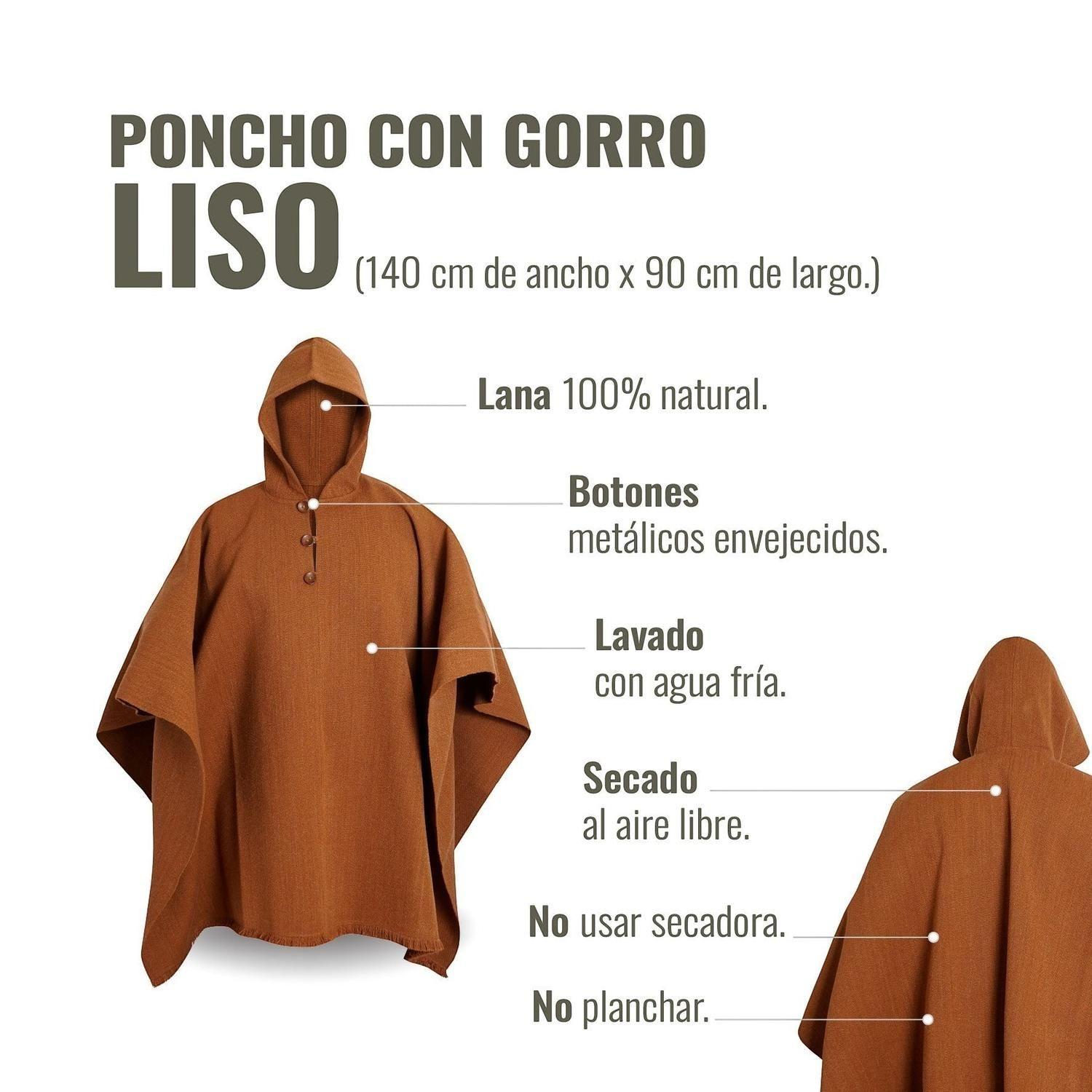 Poncho Clásico de Lana Premium OLKI - Café-3