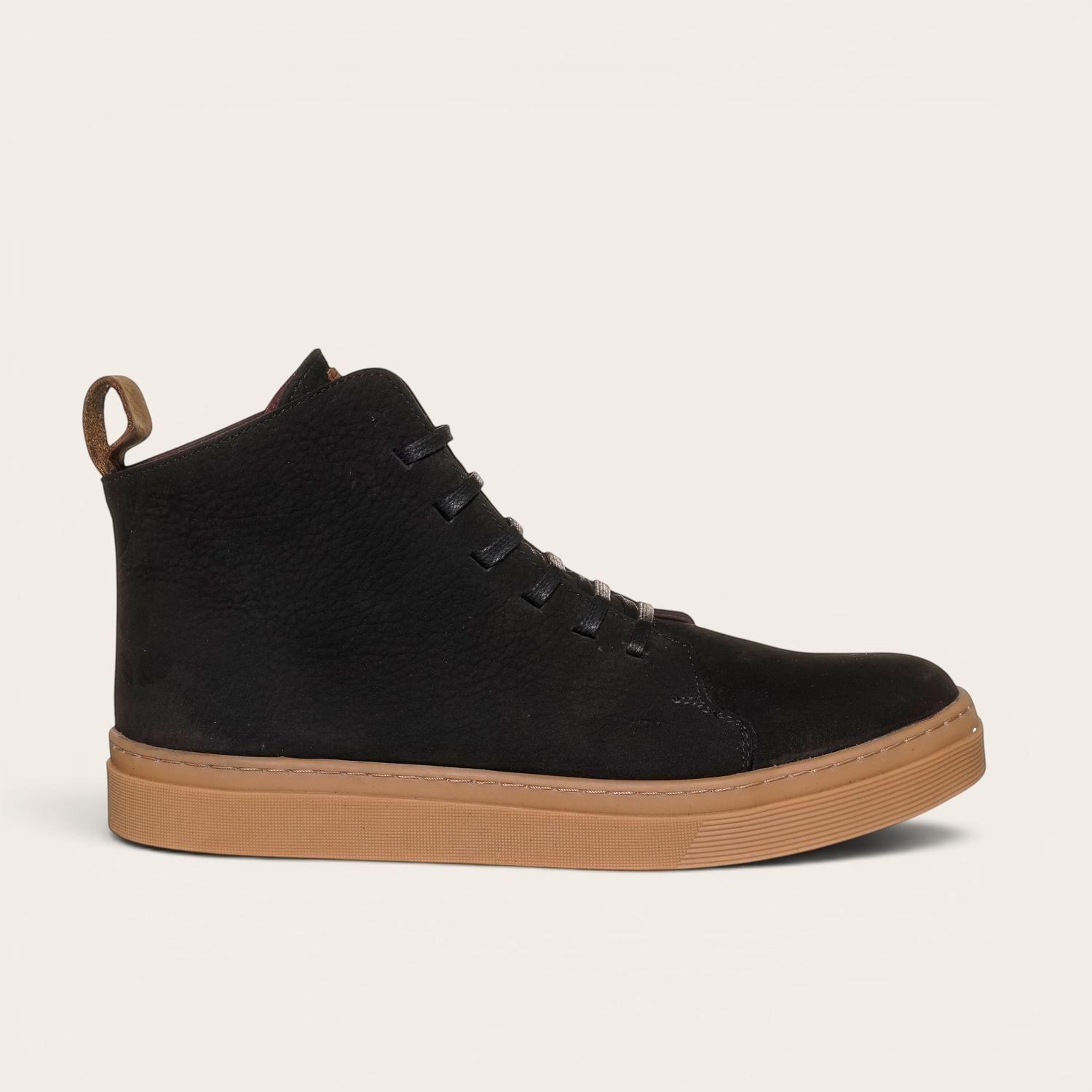 Zapatilla Altas de Cuero Manquehue OLKI - Negra/Cristal-2