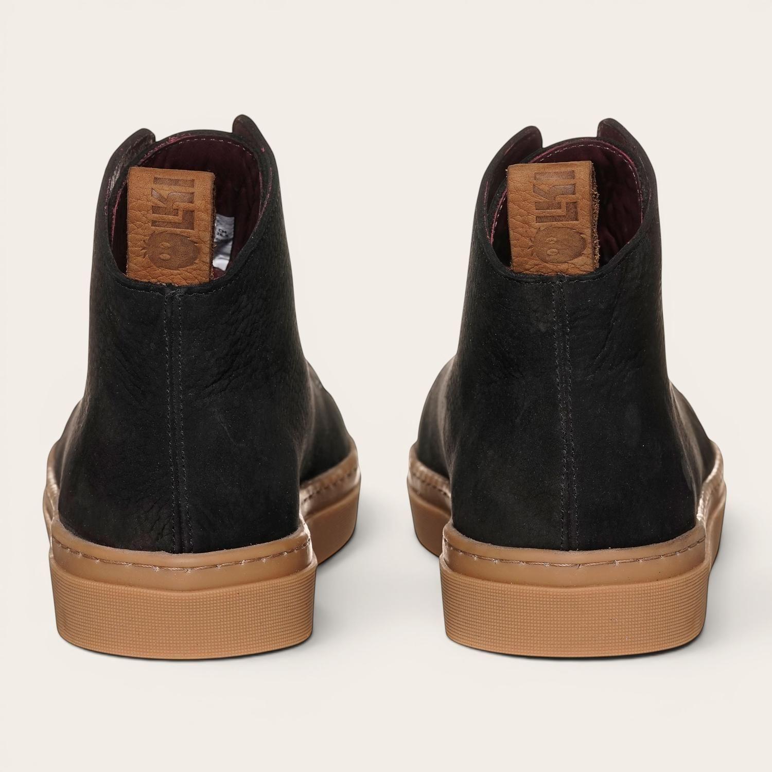Zapatilla Altas de Cuero Manquehue OLKI - Negra/Cristal-6