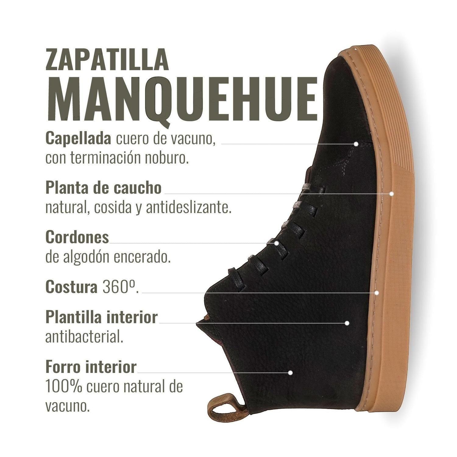 Zapatilla Altas de Cuero Manquehue OLKI - Negra/Cristal-8