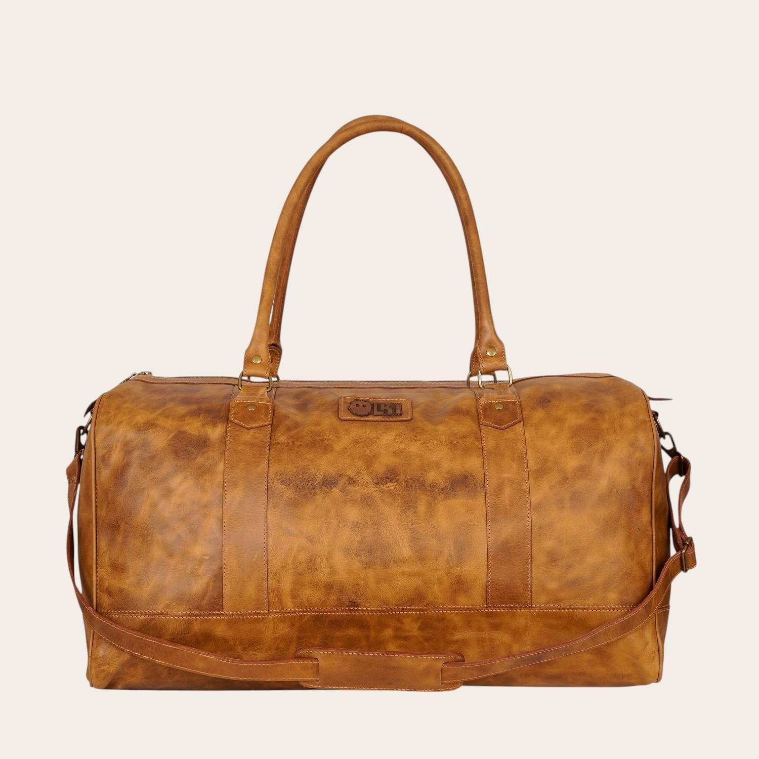 Bolso de Viaje en Cuero Natural Futaleufu OLKI - Café-2