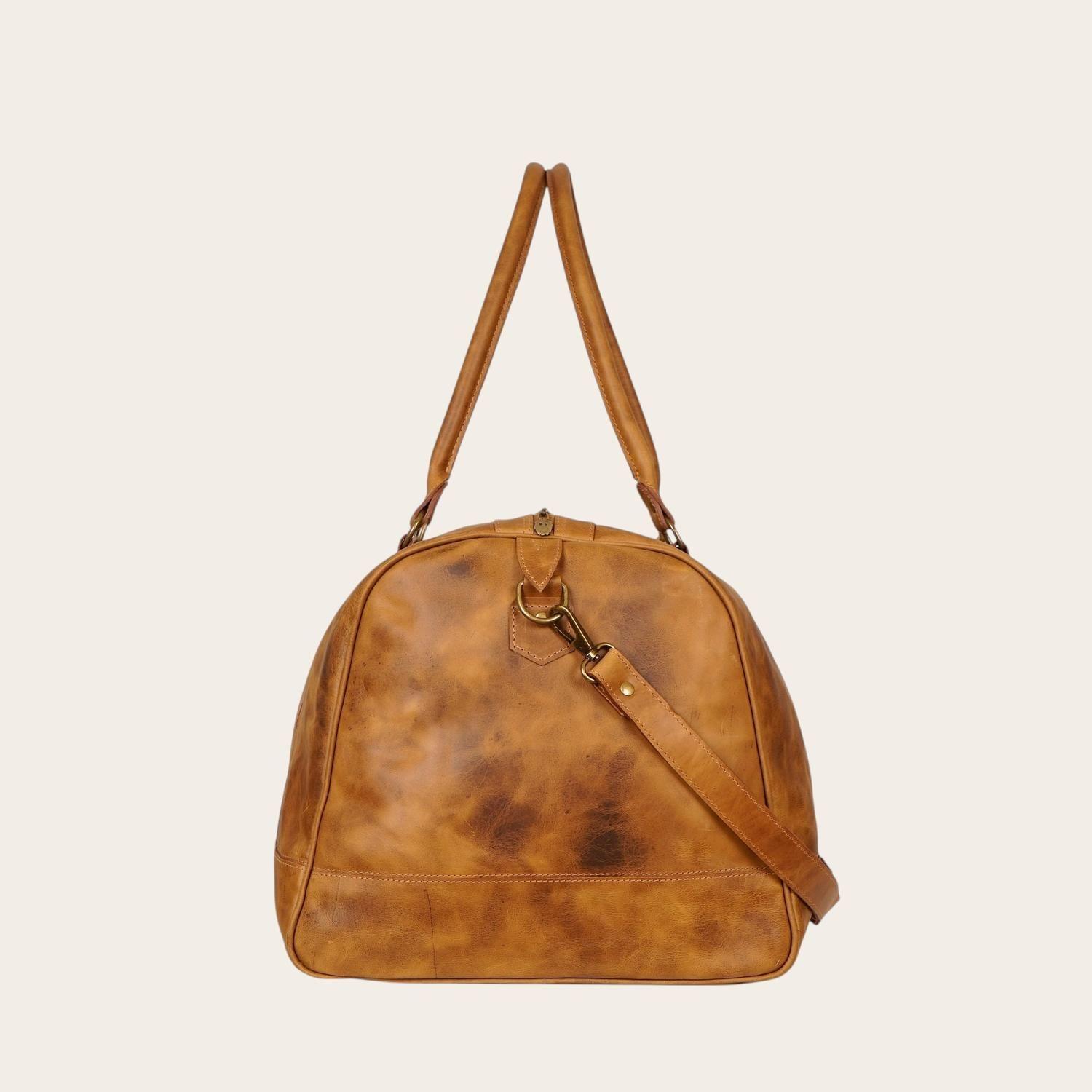 Bolso de Viaje en Cuero Natural Futaleufu OLKI - Café-3