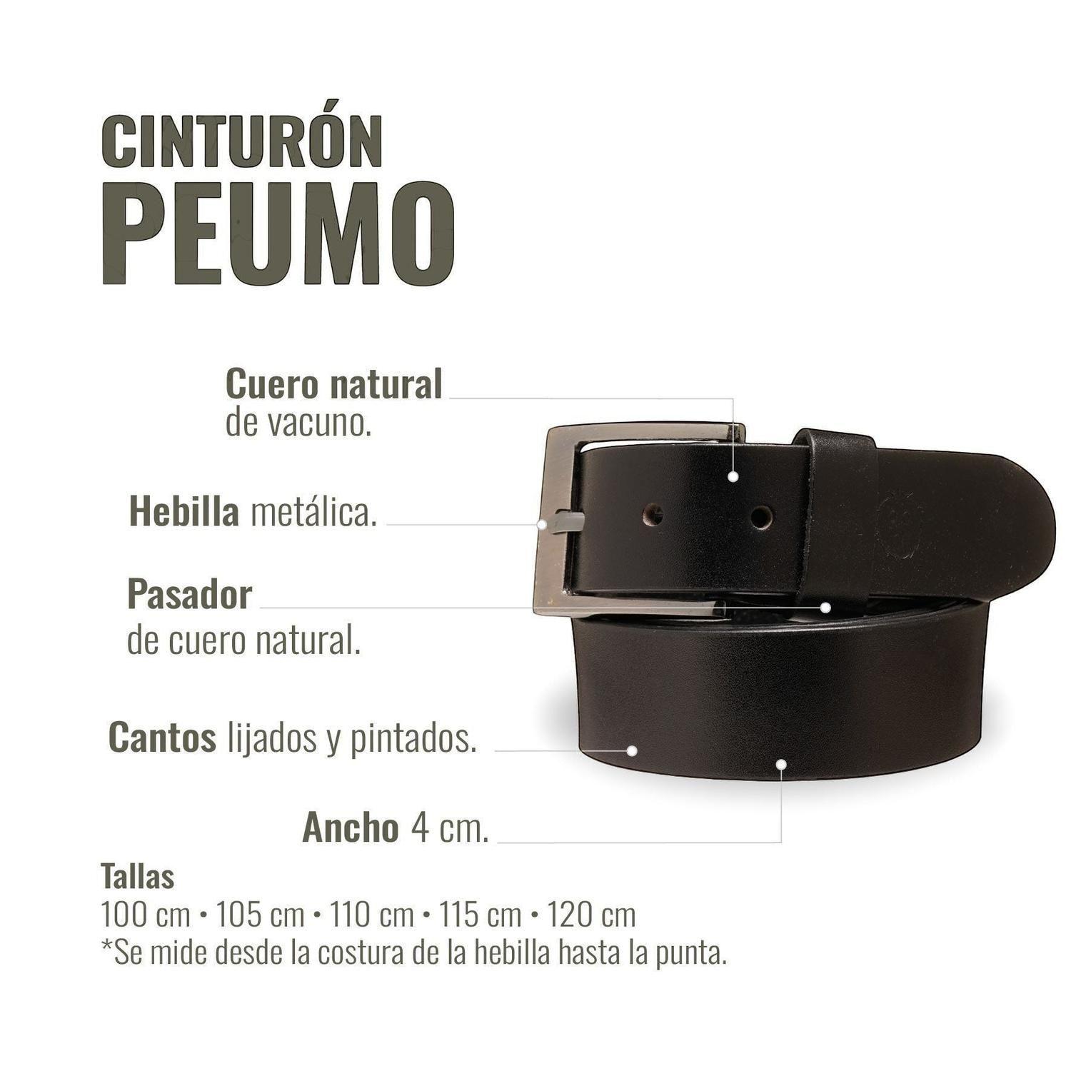 Cinturón Casual Liso Cuero Genuino OLKI Peumo - Negro-2