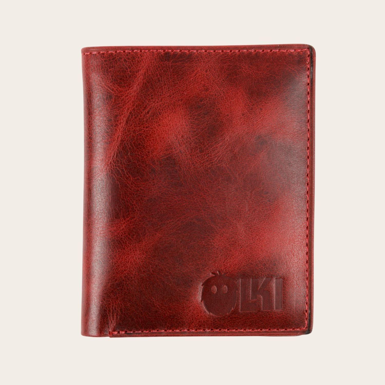 Billetera de Cuero SlimWallet OLKI Maule - Rojo-0