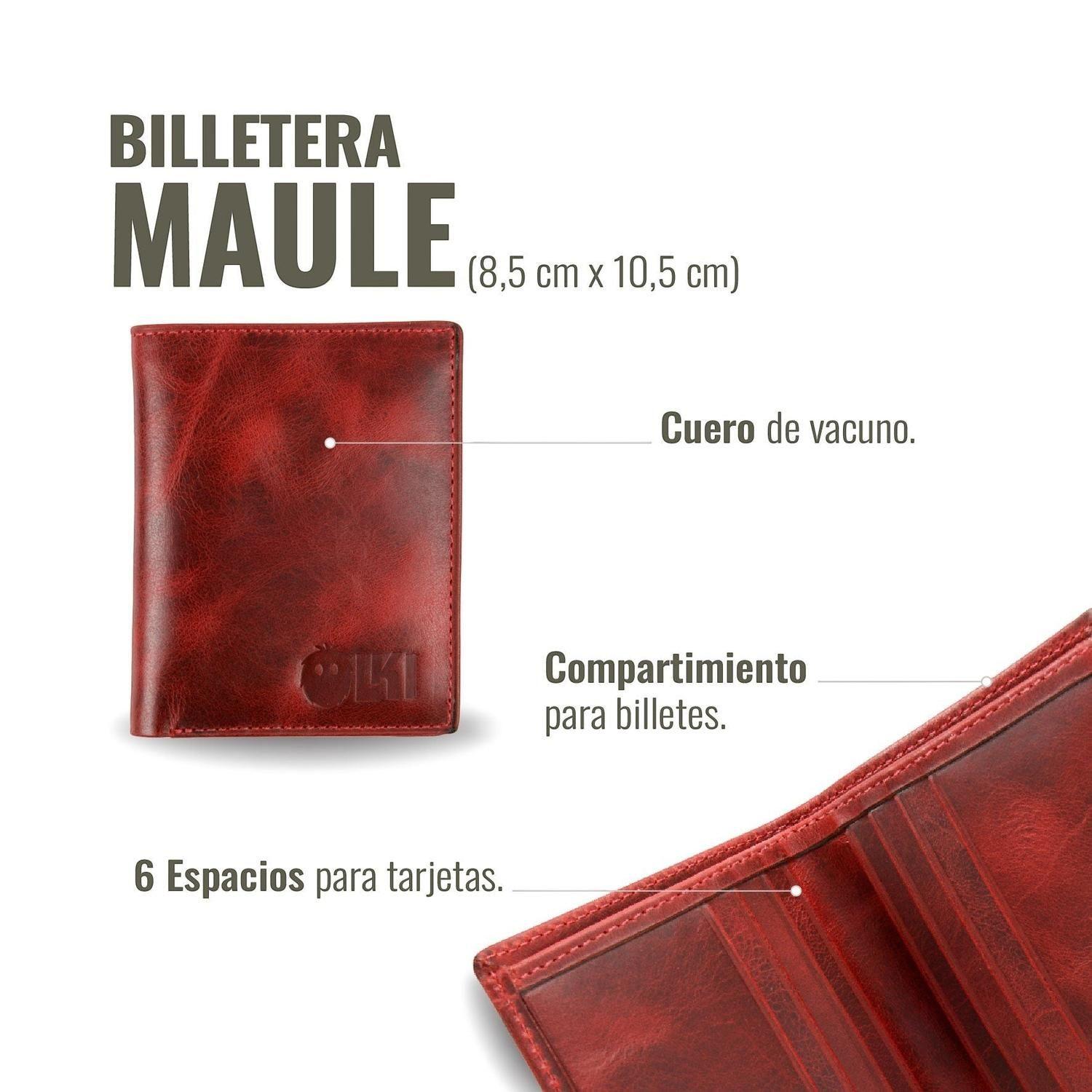 Billetera de Cuero SlimWallet OLKI Maule - Rojo-5