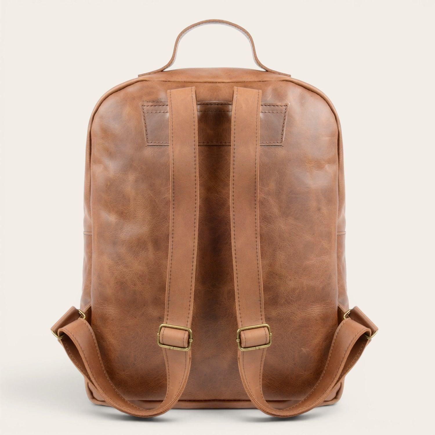 Mochila Unisex de Cuero Natural Tolten OLKI - Café-3
