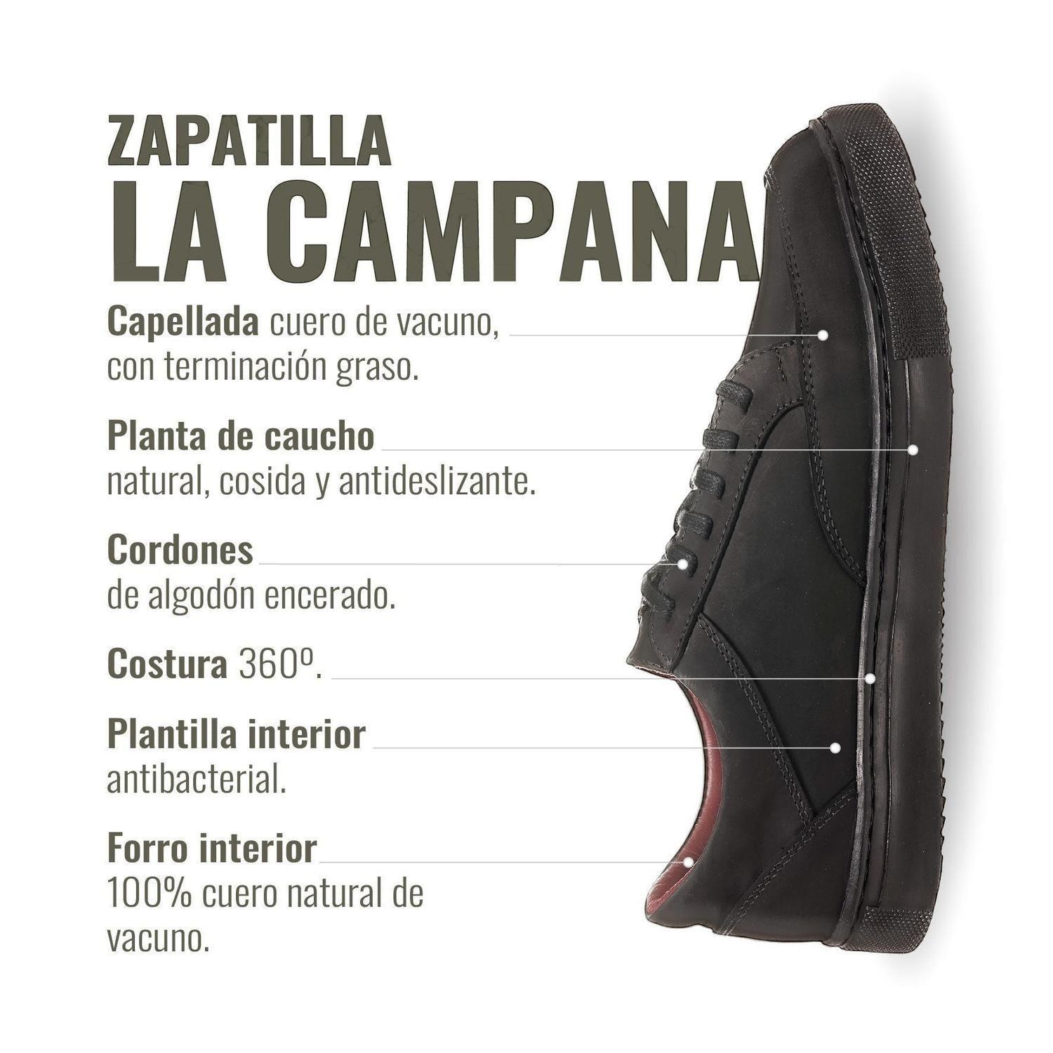 Zapatilla de Cuero Urbana La Campana OLKI - Negro-7
