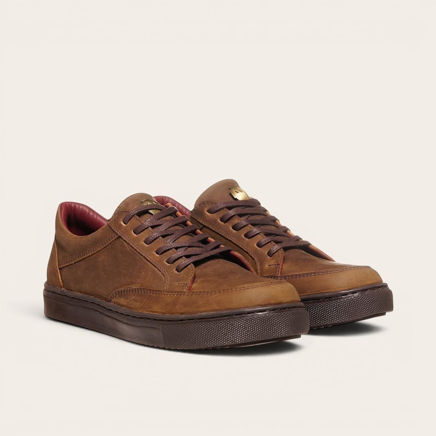 Zapatilla de Cuero Urbana La Campana OLKI - Café/Chocolate-0