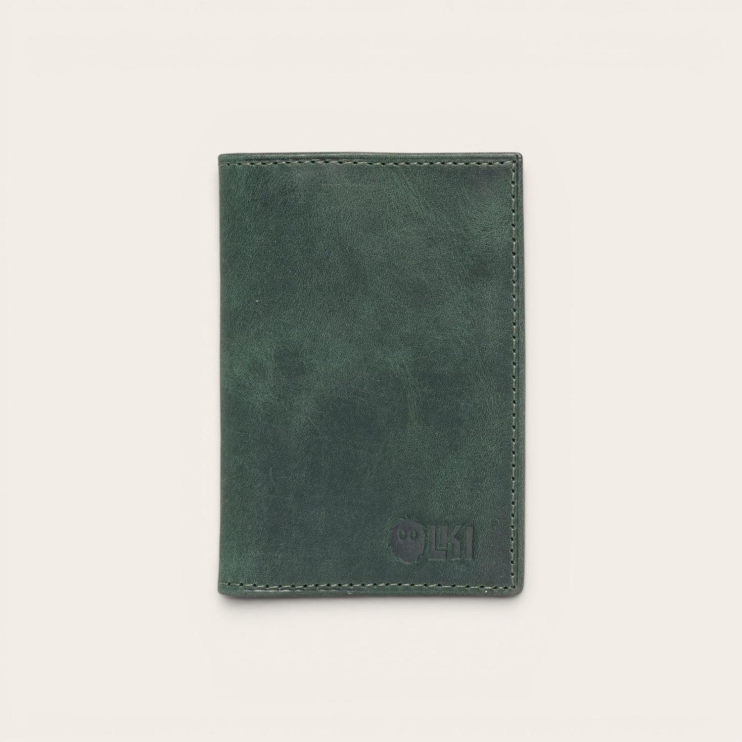 Billetera Tarjetero de Cuero SlimWallet OLKI Tinguiririca - Verde-0