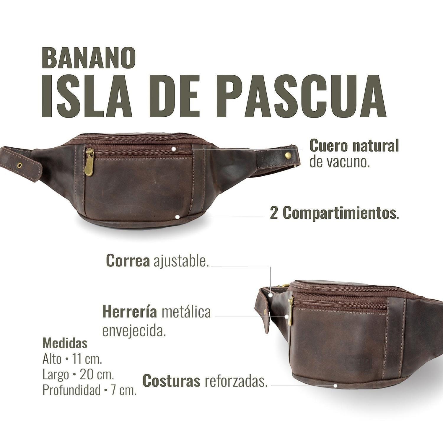 Banano de Cuero Unisex Isla de Pascua OLKI - Café Oscuro-4