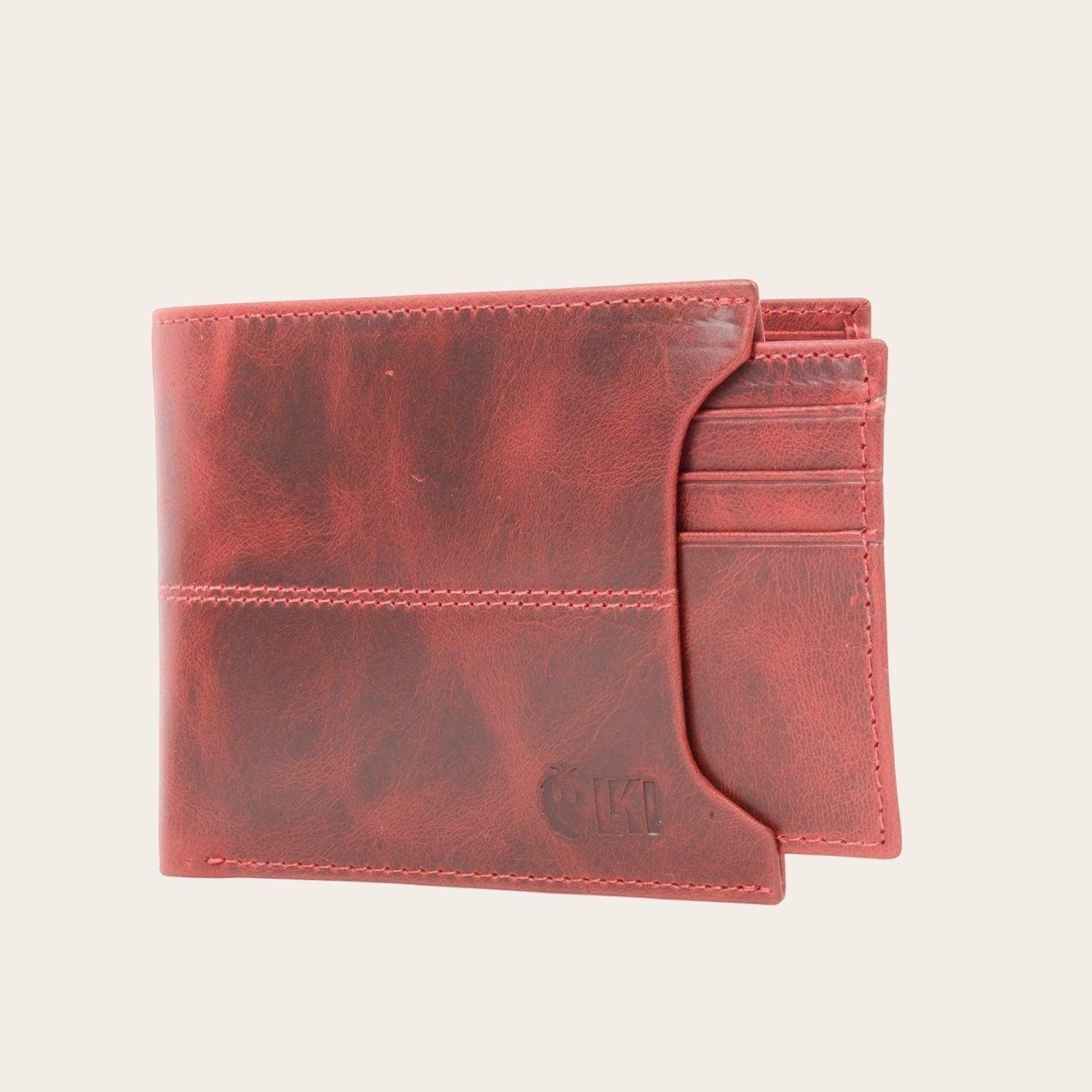 Billetera de Cuero con Tarjetero Removible OLKI Ancoa - Rojo-2