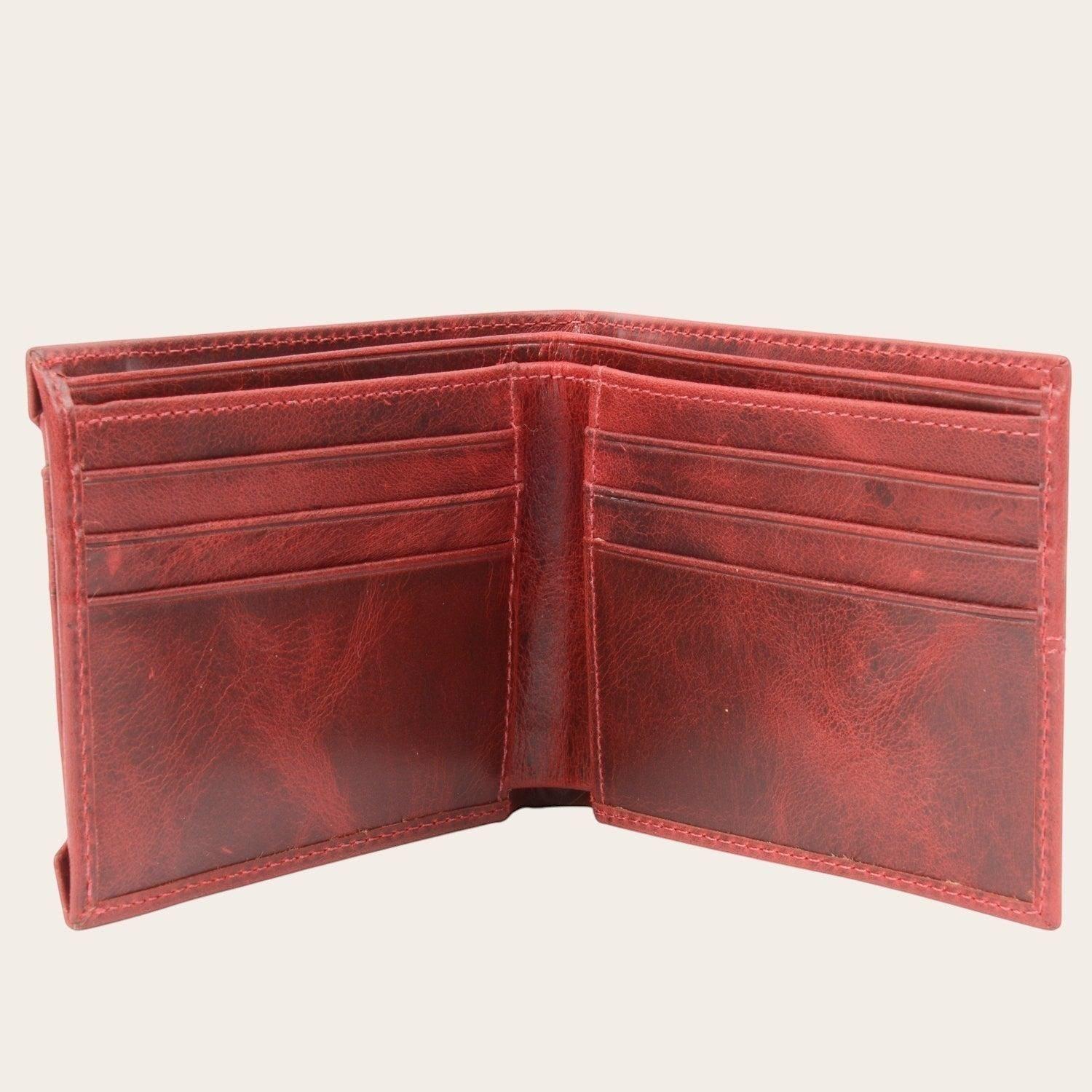Billetera de Cuero con Tarjetero Removible OLKI Ancoa - Rojo-3
