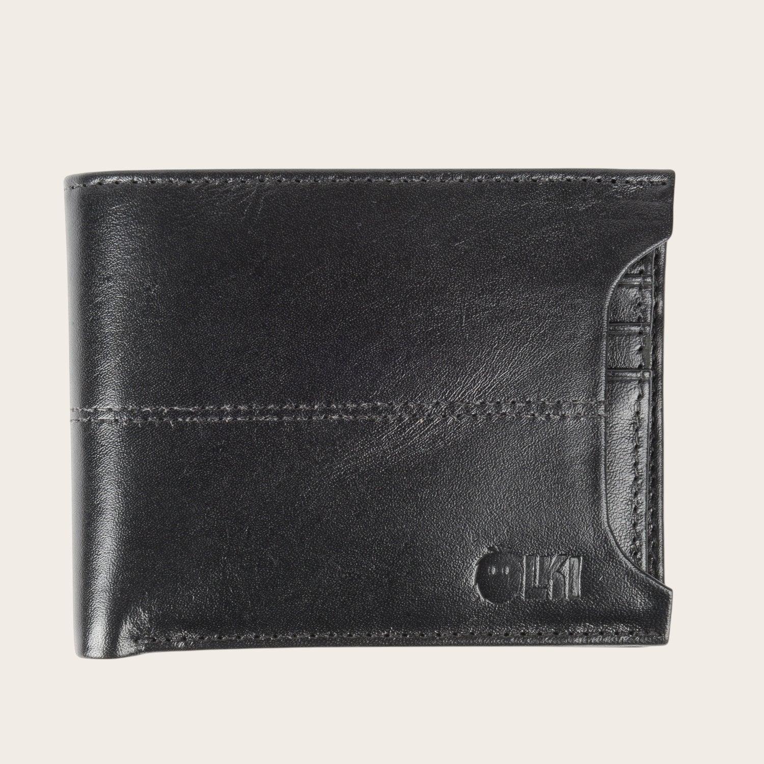 Billetera de Cuero con Tarjetero Removible OLKI Ancoa - Negro-0