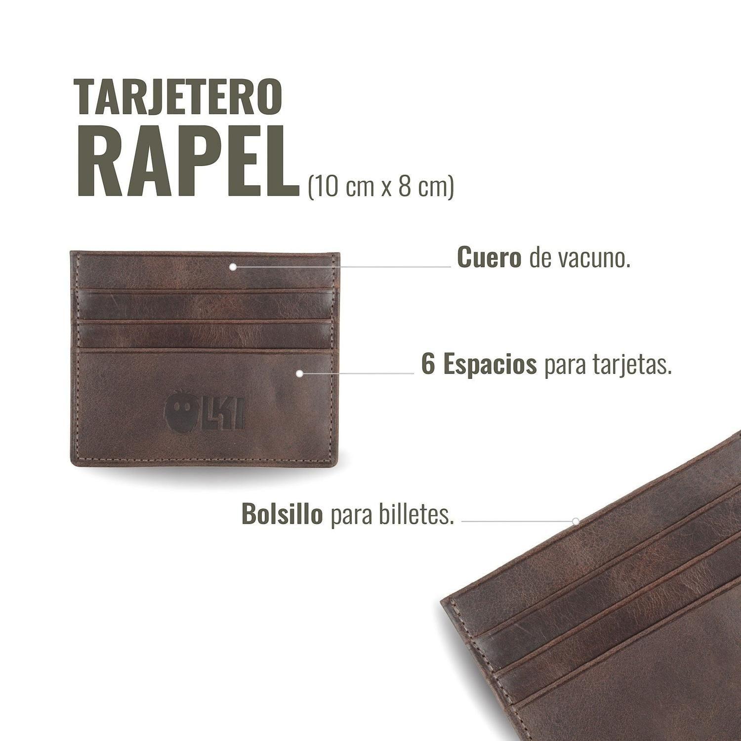 Billetera Tarjetero de Cuero OLKI Rapel - Café Oscuro-4