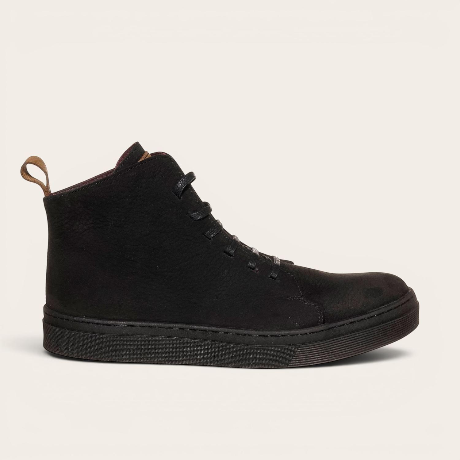 Zapatilla Altas de Cuero Manquehue OLKI - Negra/Negra-2
