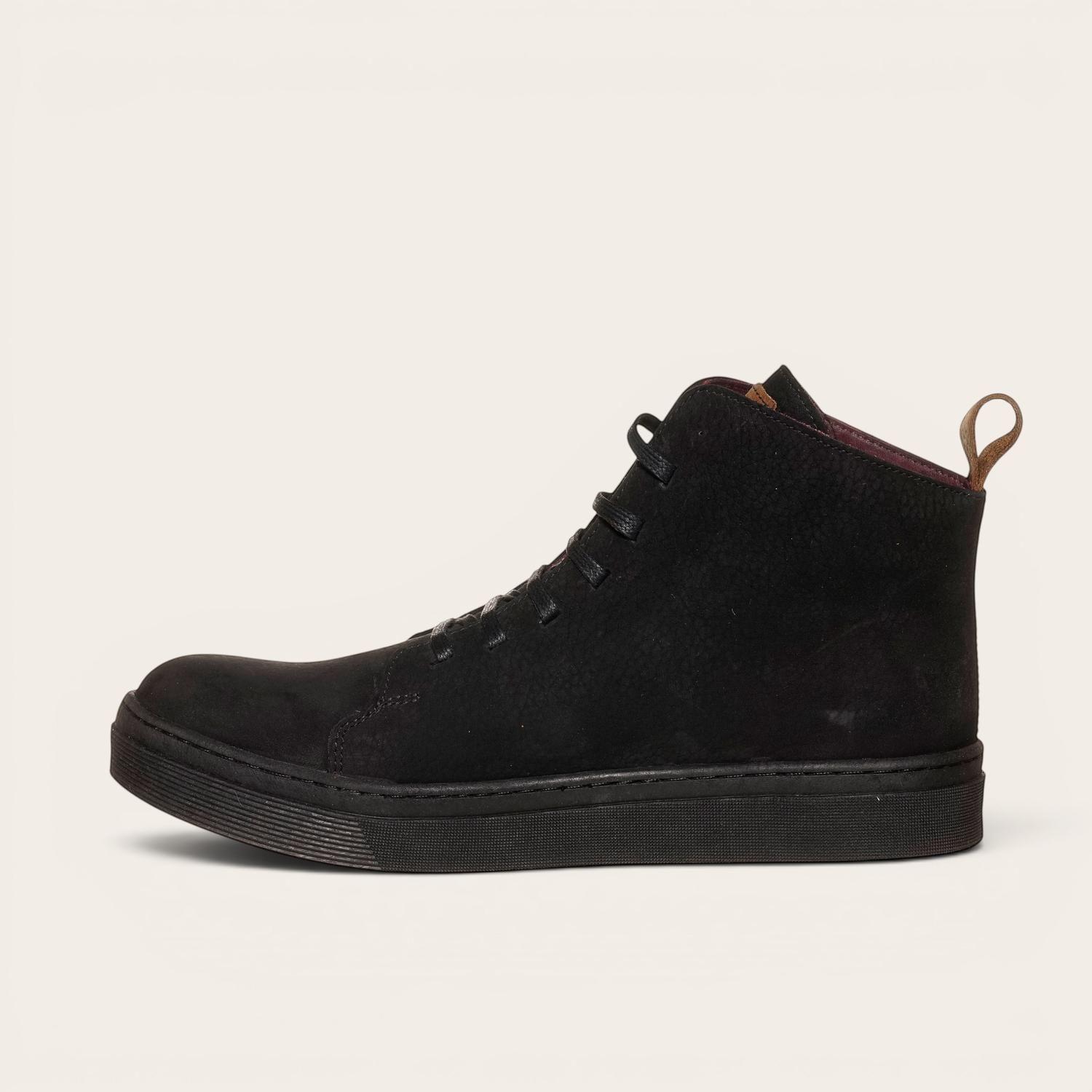 Zapatilla Altas de Cuero Manquehue OLKI - Negra/Negra-4
