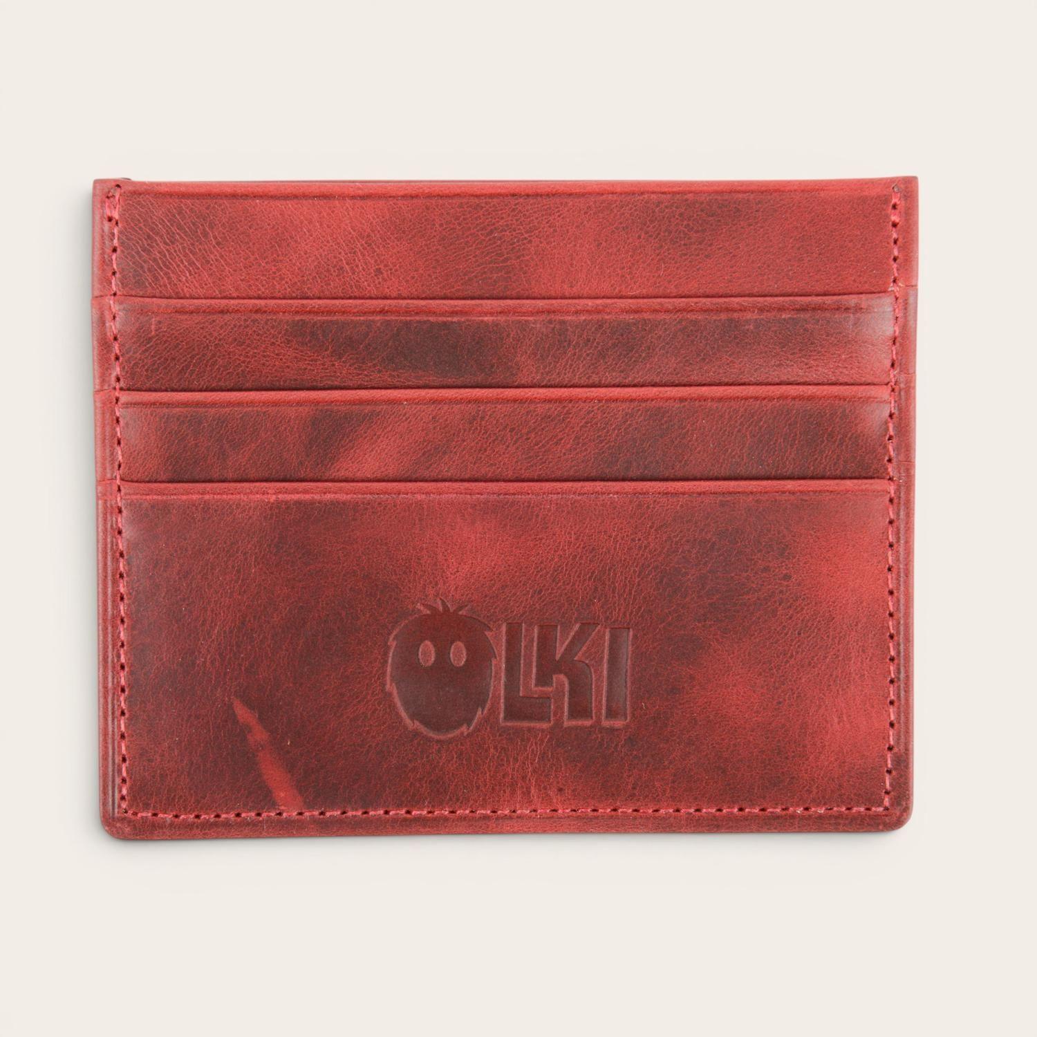 Billetera Tarjetero de Cuero OLKI Rapel - Rojo-0