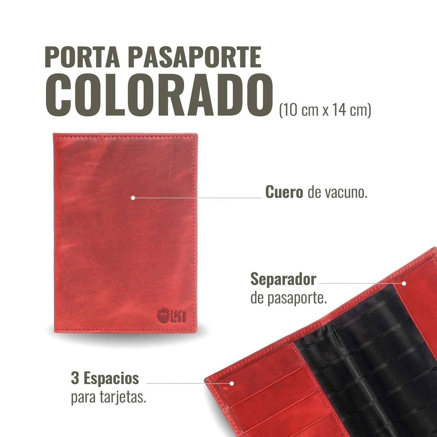 Porta Pasaporte / Funda de Cuero OLKI Colorado - Rojo-2