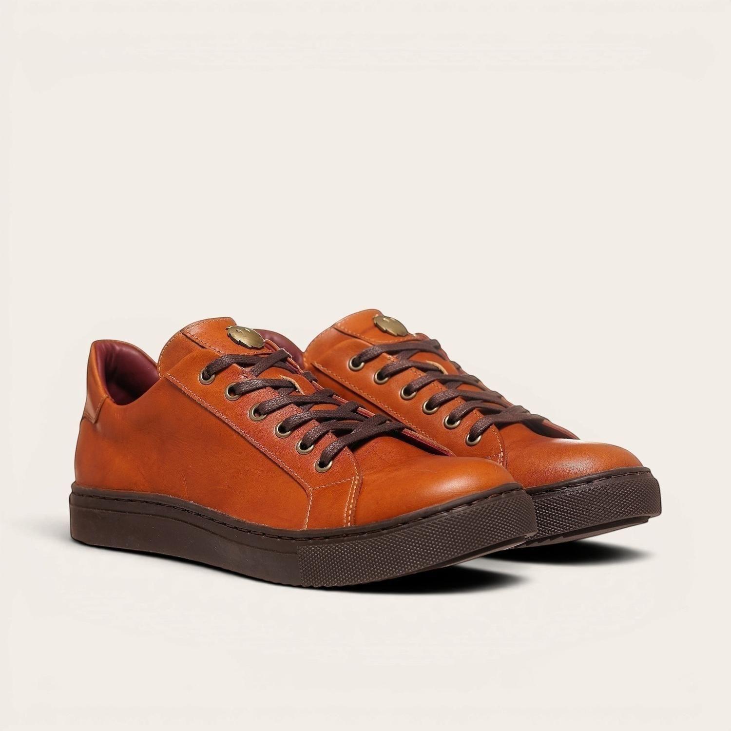 Zapatilla de Cuero Original Tronador OLKI - Curry/Chocolate-0