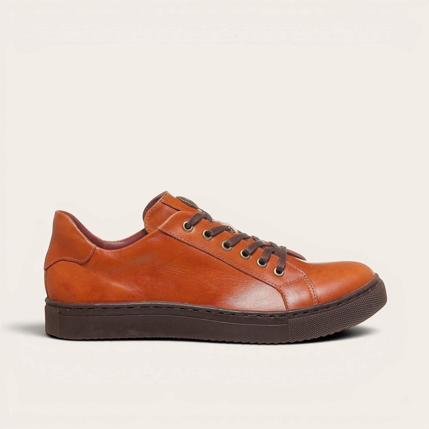 Zapatilla de Cuero Original Tronador OLKI - Curry/Chocolate-2