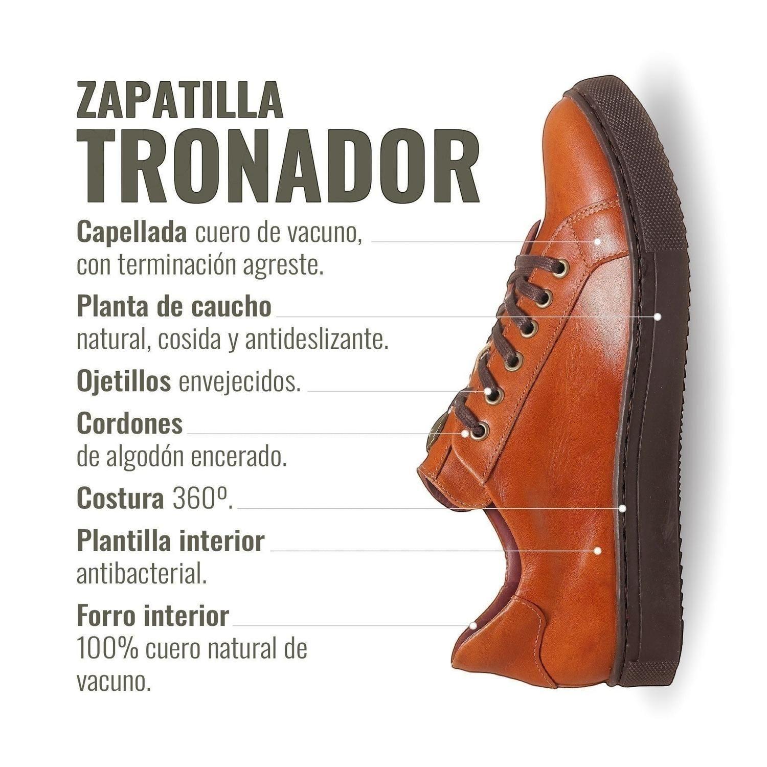 Zapatilla de Cuero Original Tronador OLKI - Curry/Chocolate-7