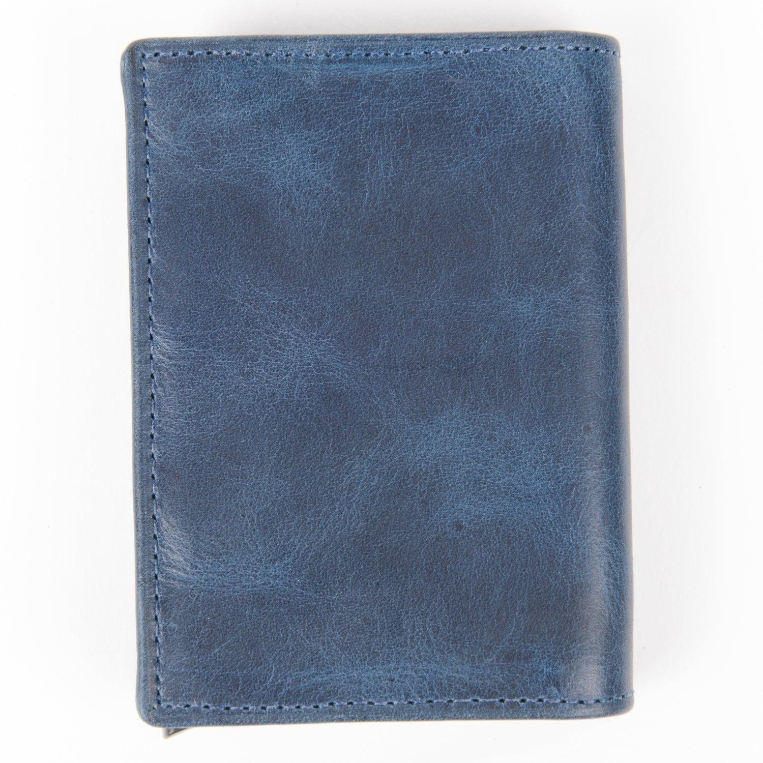 Billetera Tarjetero de Cuero RFID OLKI Tinguiririca - Azul-3